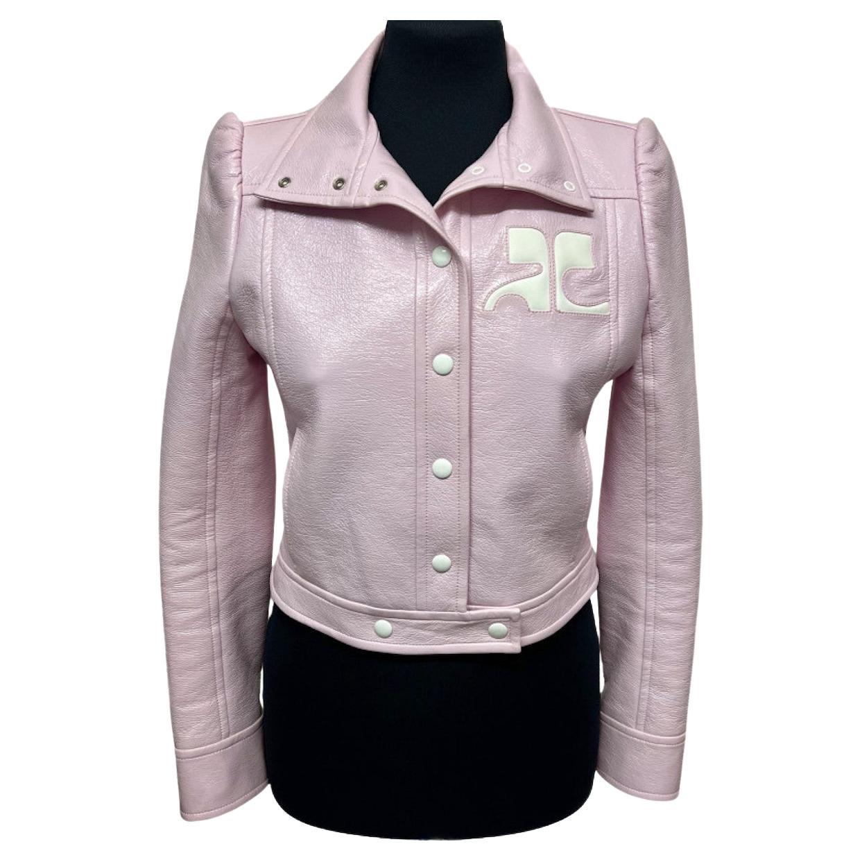 Courrèges Vintage  chaqueta de vinilo rosa en venta