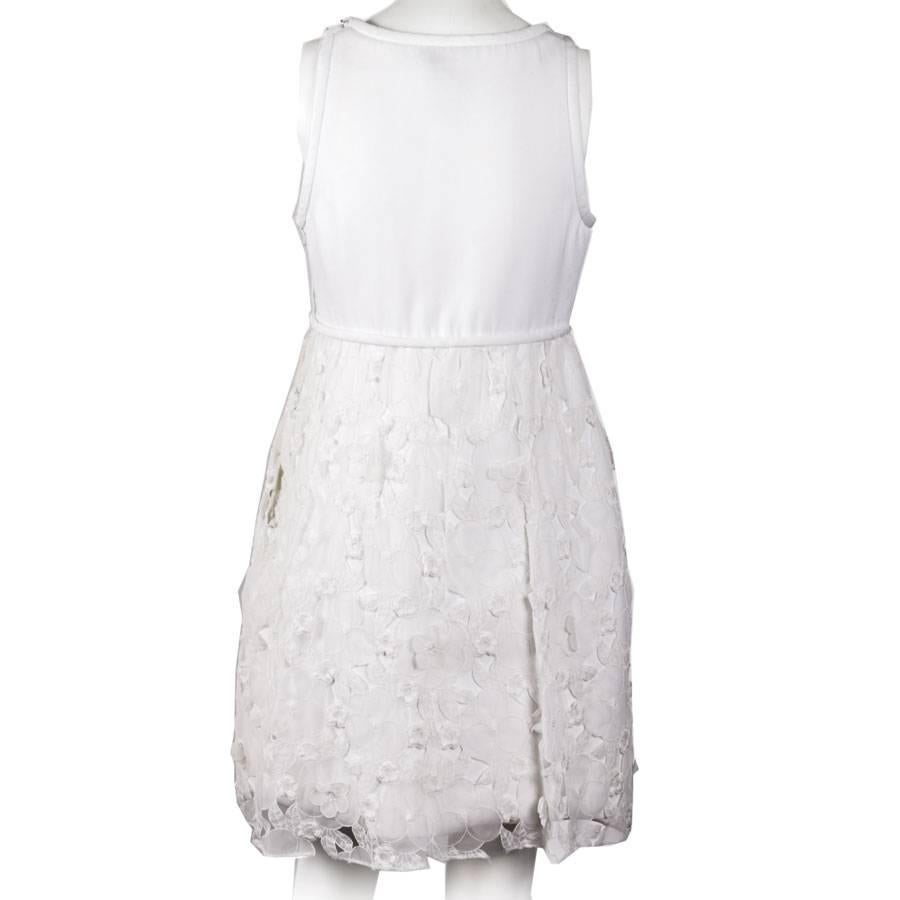 polyester white dress