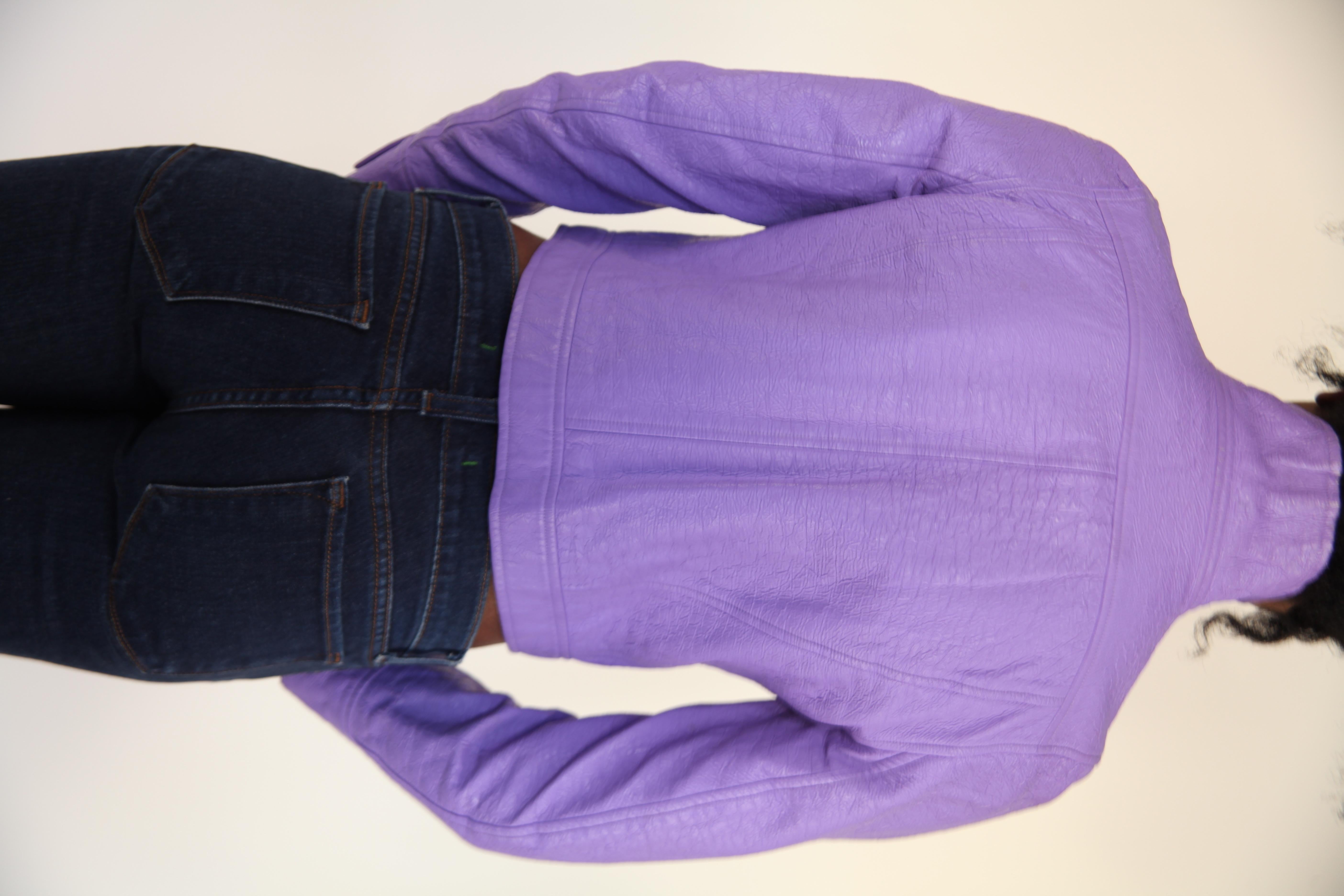 Purple Courreges  vinyl lavender mod cropped space-age short jacket, circa 1980s