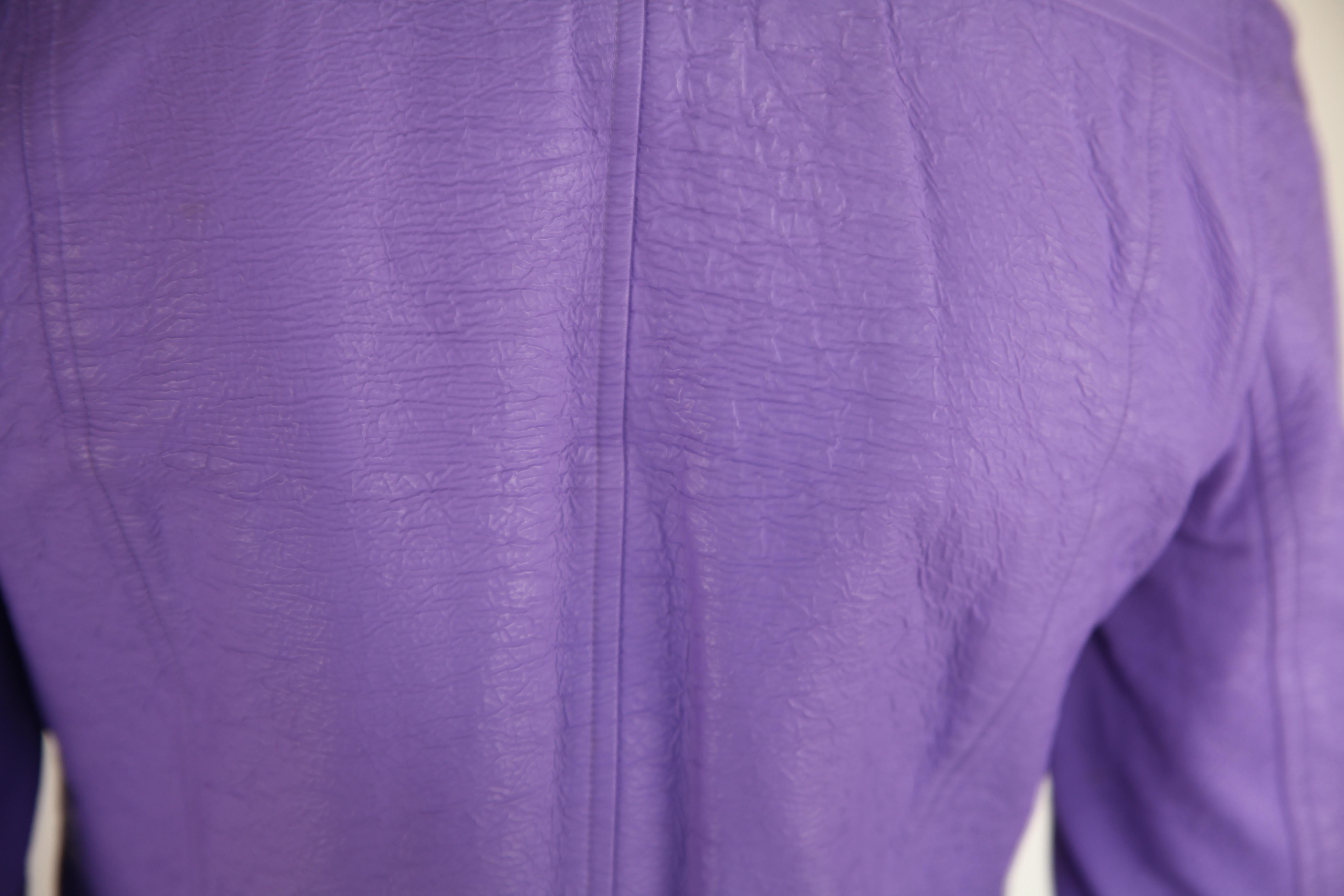 Courreges  vinyl lavender mod cropped space-age short jacket, circa 1980s In Good Condition In London, GB