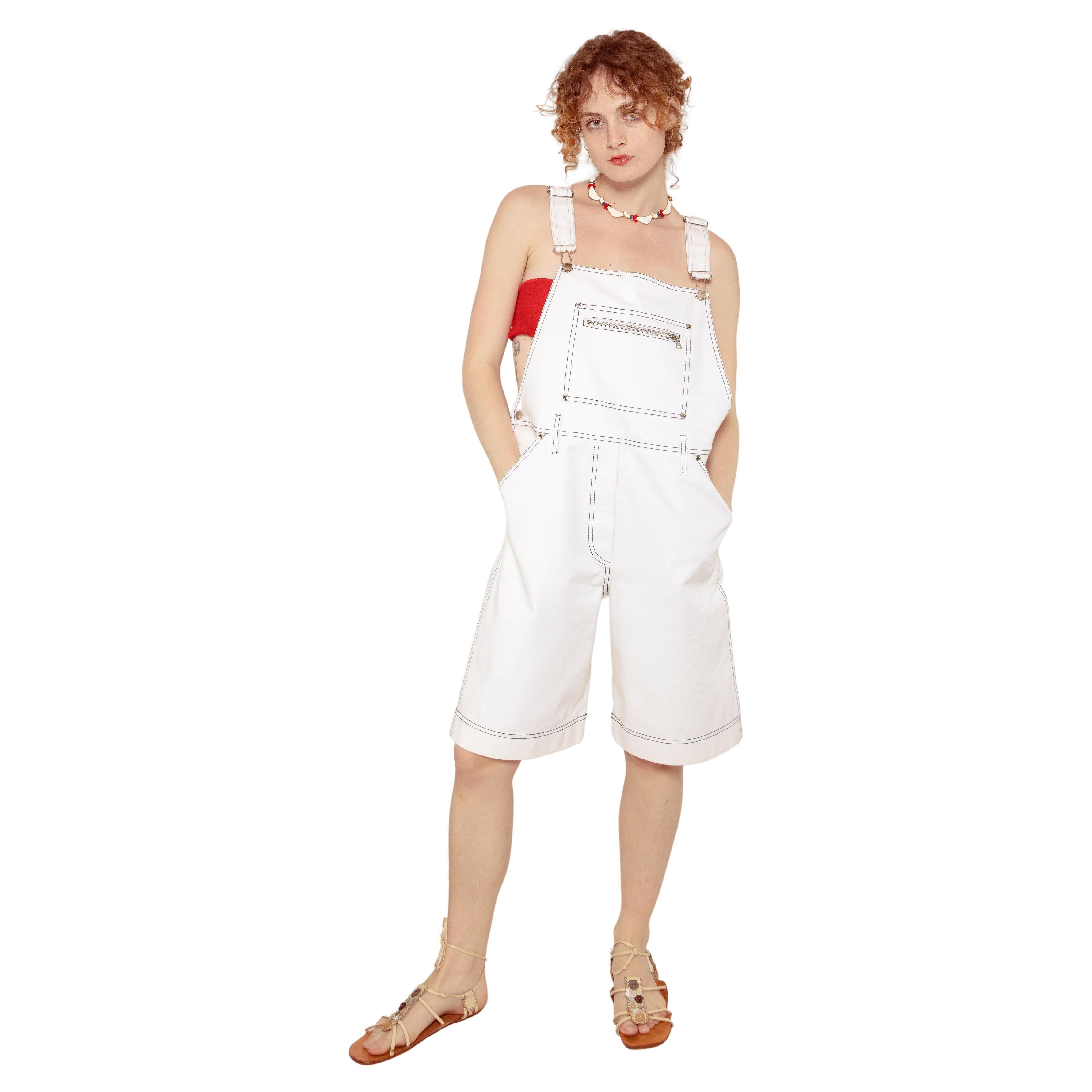 Courreges White Short Overalls For Sale