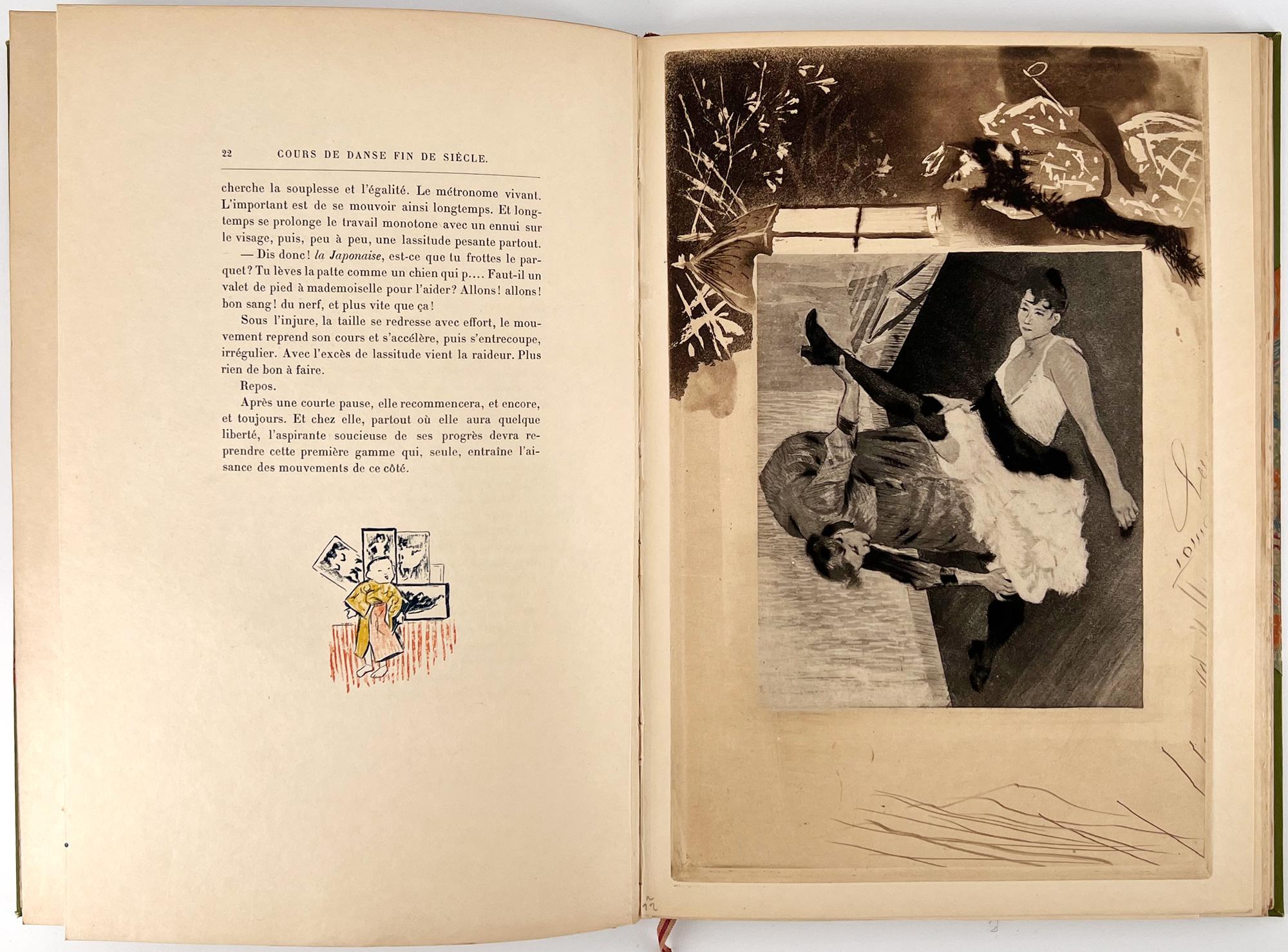Leather Cours de danse fin de siècle, Illustrated by Louis Legrand For Sale