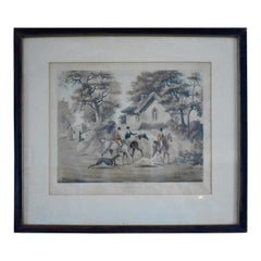 Antique Coursing "Going Out" Fox Hunt Engraving Plate I, circa 1823, London