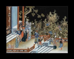 Court Concubine, after Ming Dynasty Oil Painting, Chinese Export