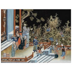Court Concubine, after Ming Dynasty Oil Painting, Chinese Export