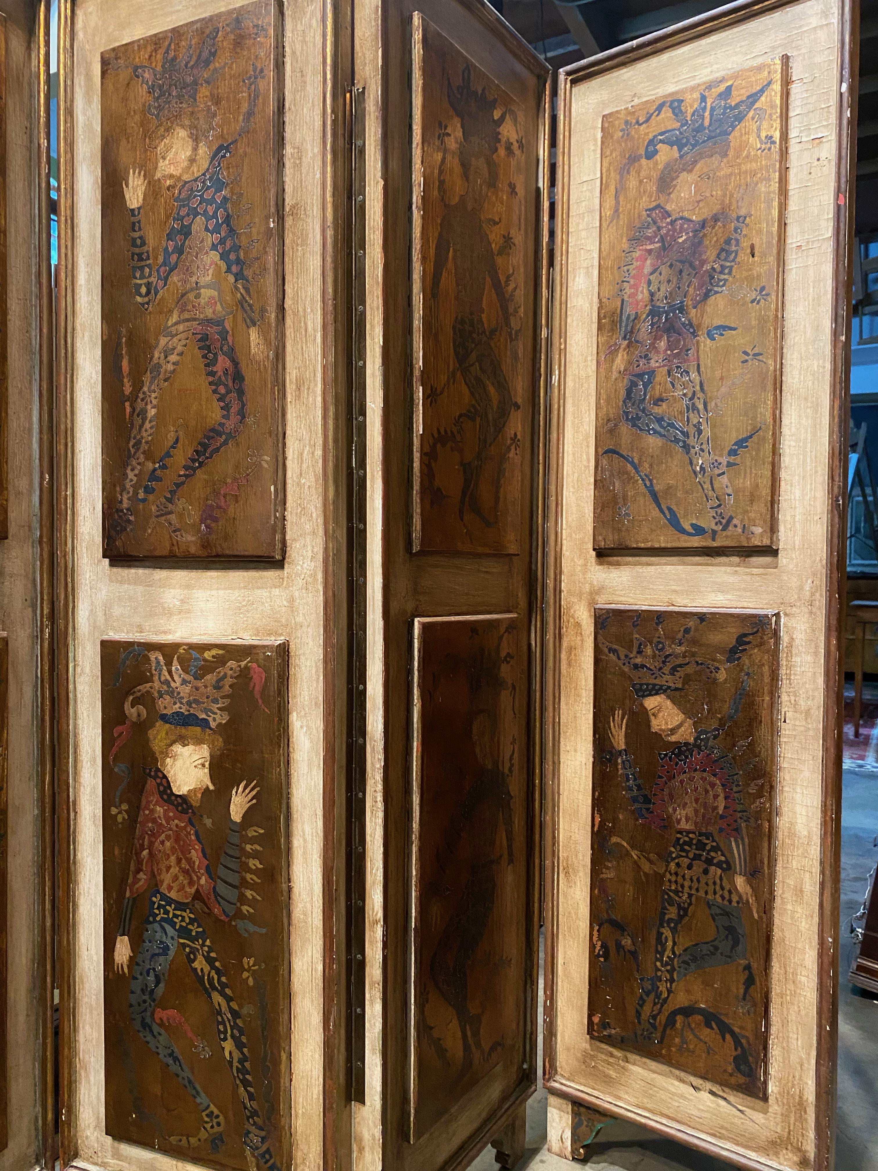 Court Gold Italian Harlequin Panel Screen For Sale 2