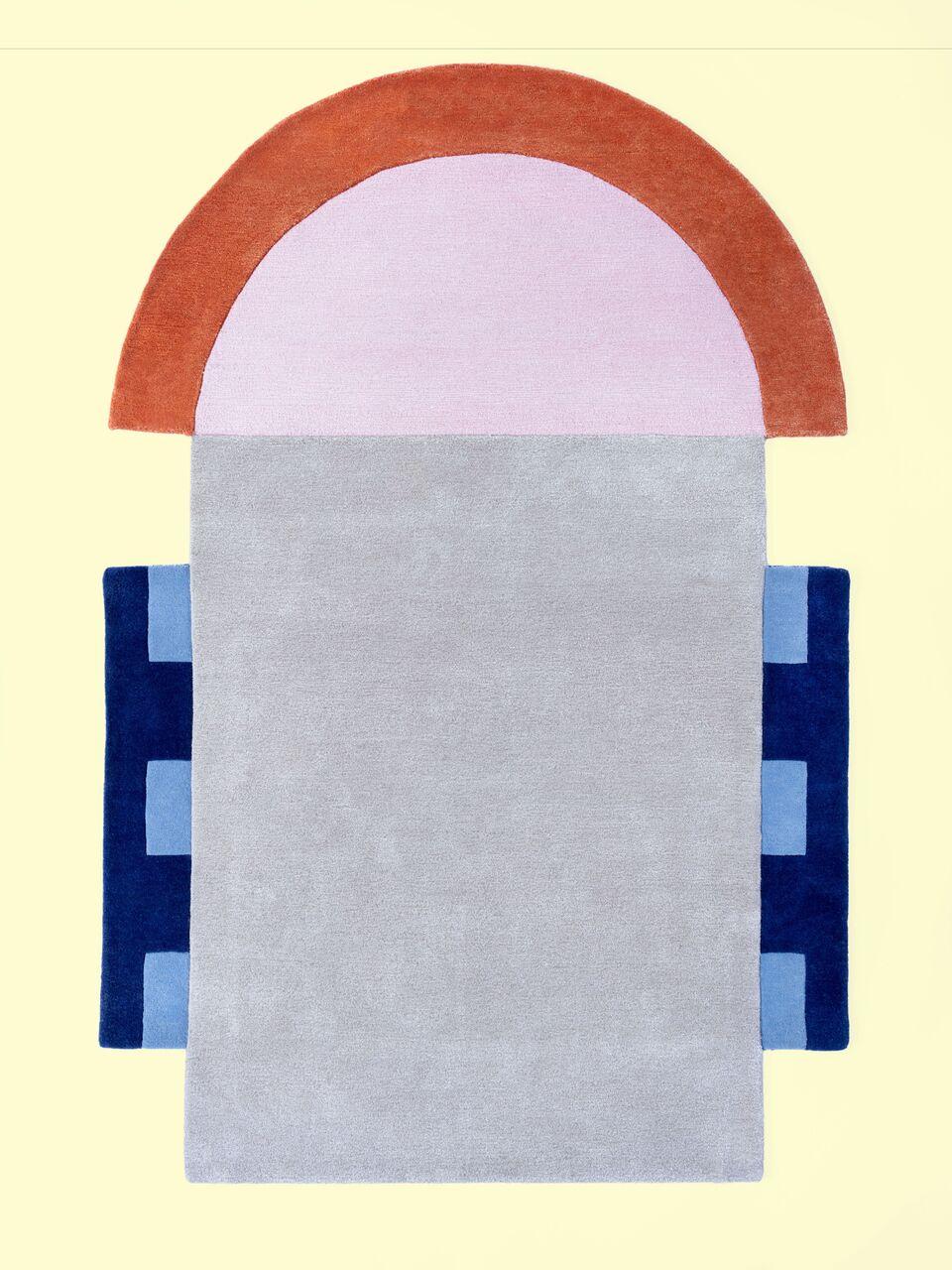 Moderne Tapis abstrait coloré tufté à la main « Court Series » de Pieces en vente