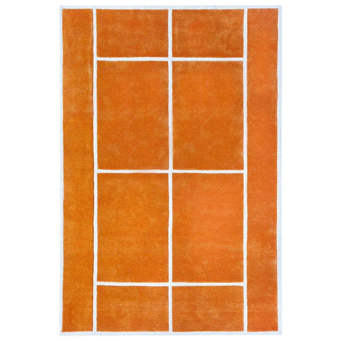 "Court Series" Clay Court Rug by Pieces, Hand-Tufted Colorful Sporty Carpet For Sale