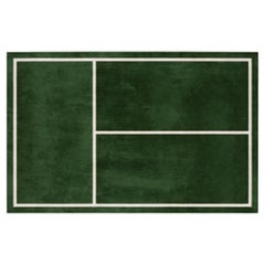 „Court Series“ Gras-Teppich von Pieces, moderner handgetufteter, sportlicher Teppich mit Streifen