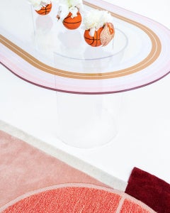 "Court Series" Key 2 Rug by Pieces, Modern Hand-Tufted Pink Red Colorful Carpet
