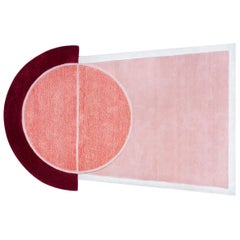 "Court Series" Key 2 Rug by Pieces, Modern Hand-Tufted Pink Red Colorful Carpet