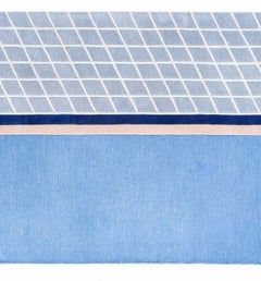 "Court Series" Net Rug by Pieces, Modern Hand Tufted Grid Pattern Sporty Carpet
