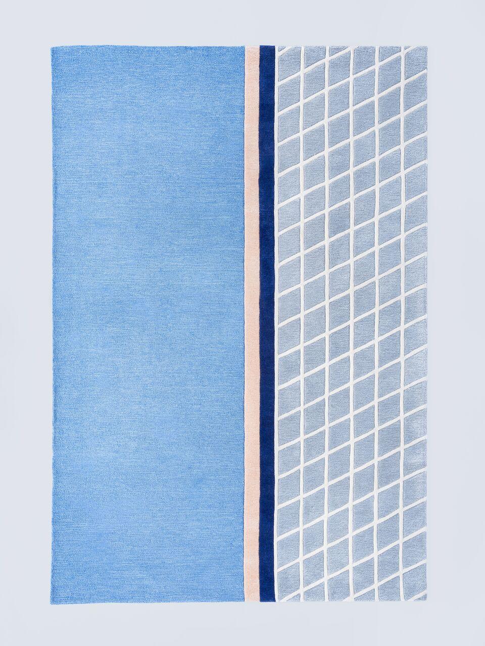 Moderne Tapis en filet « Court Series » de Pieces, tapis sportif moderne touffeté à la main à motif de grille en vente