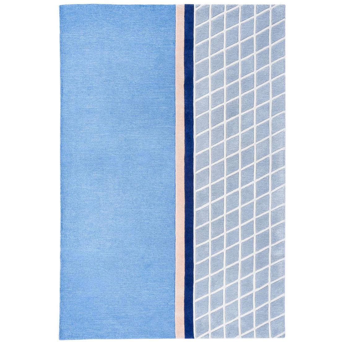 "Court Series" Net Rug by Pieces, Modern Hand Tufted Grid Pattern Sporty Carpet