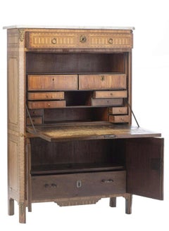 Courte Jean-Babtiste Louis XVI Period Secretary, Dijon, Francr, Late 18th Century