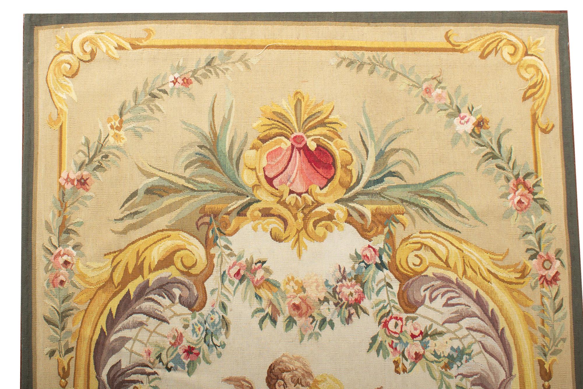 'Courtisans au Parc' French 18th Century Style Tapestry 3'3 x 11'3 In New Condition For Sale In Secaucus, NJ