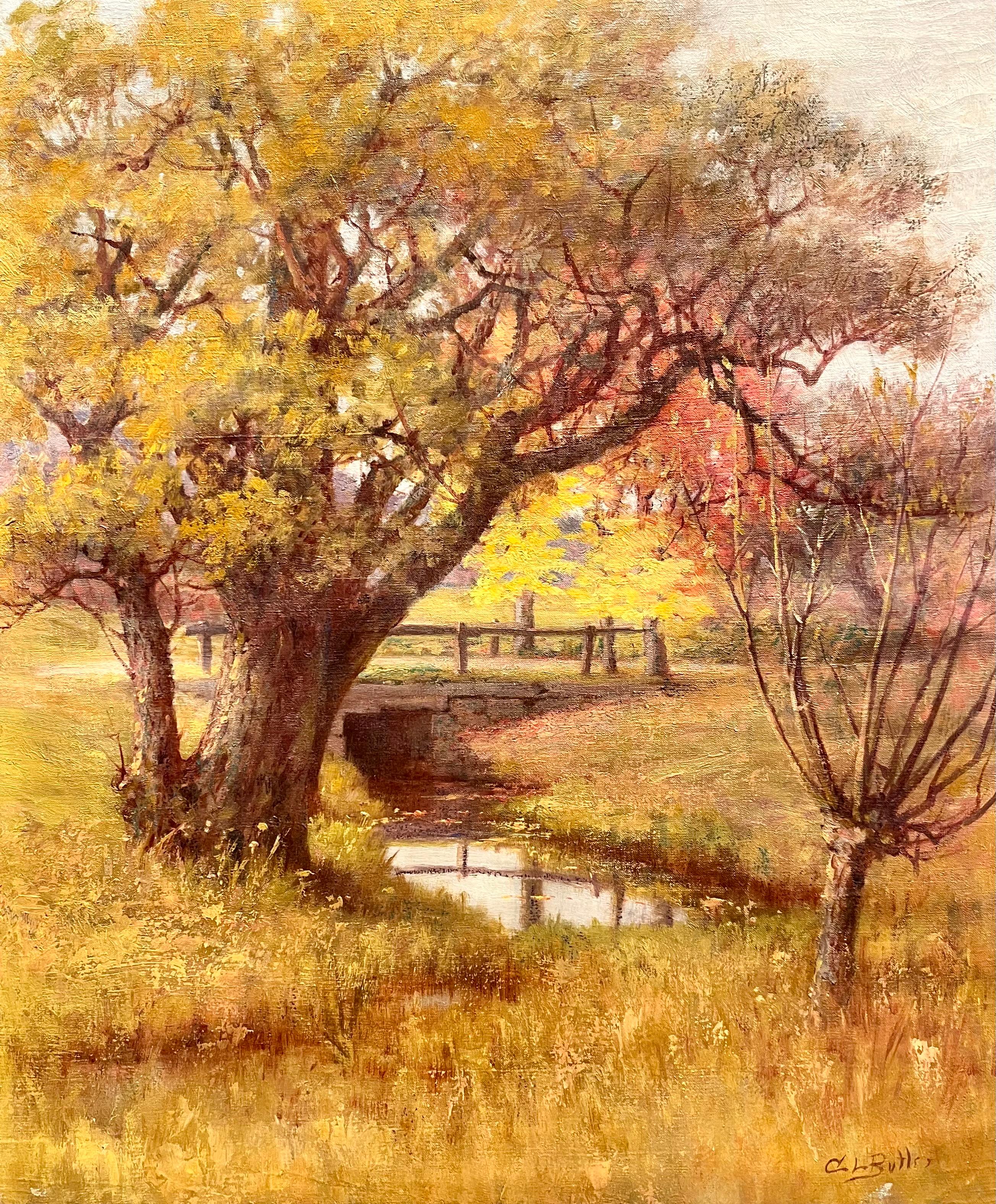 Courtland L Butler Landscape Painting – Silberbergwerk, Connecticut