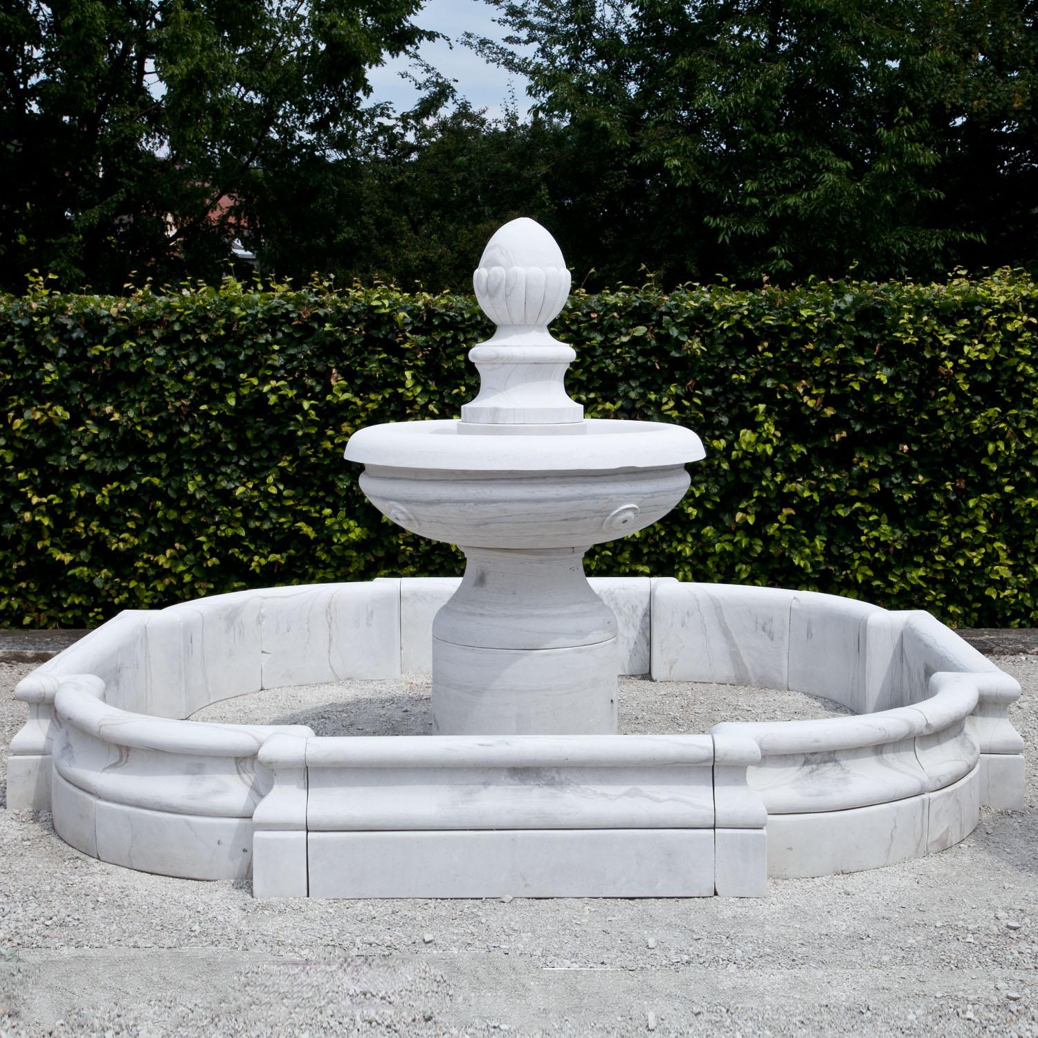 Unknown Courtly Marble Fountain, 21st Century For Sale