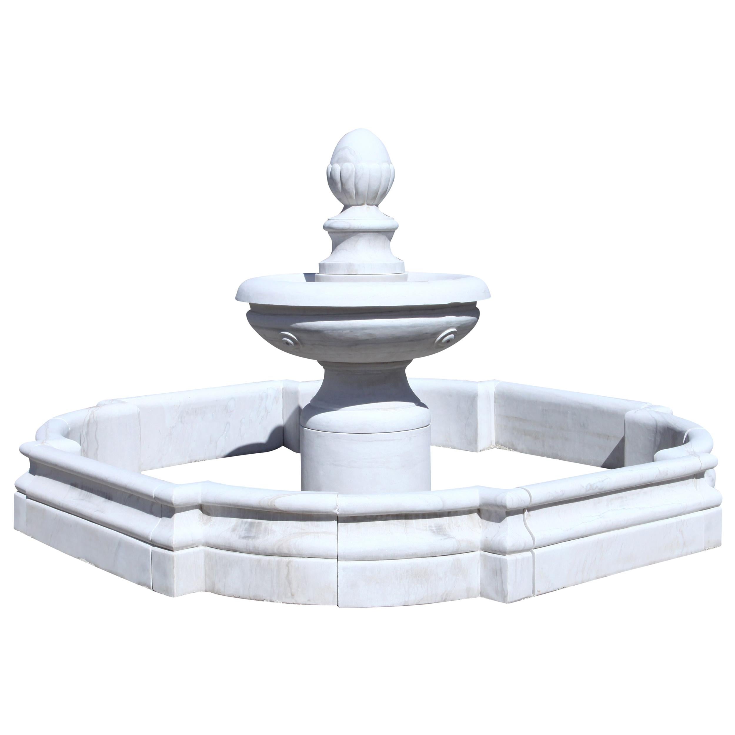 Courtly Marble Fountain, 21st Century For Sale