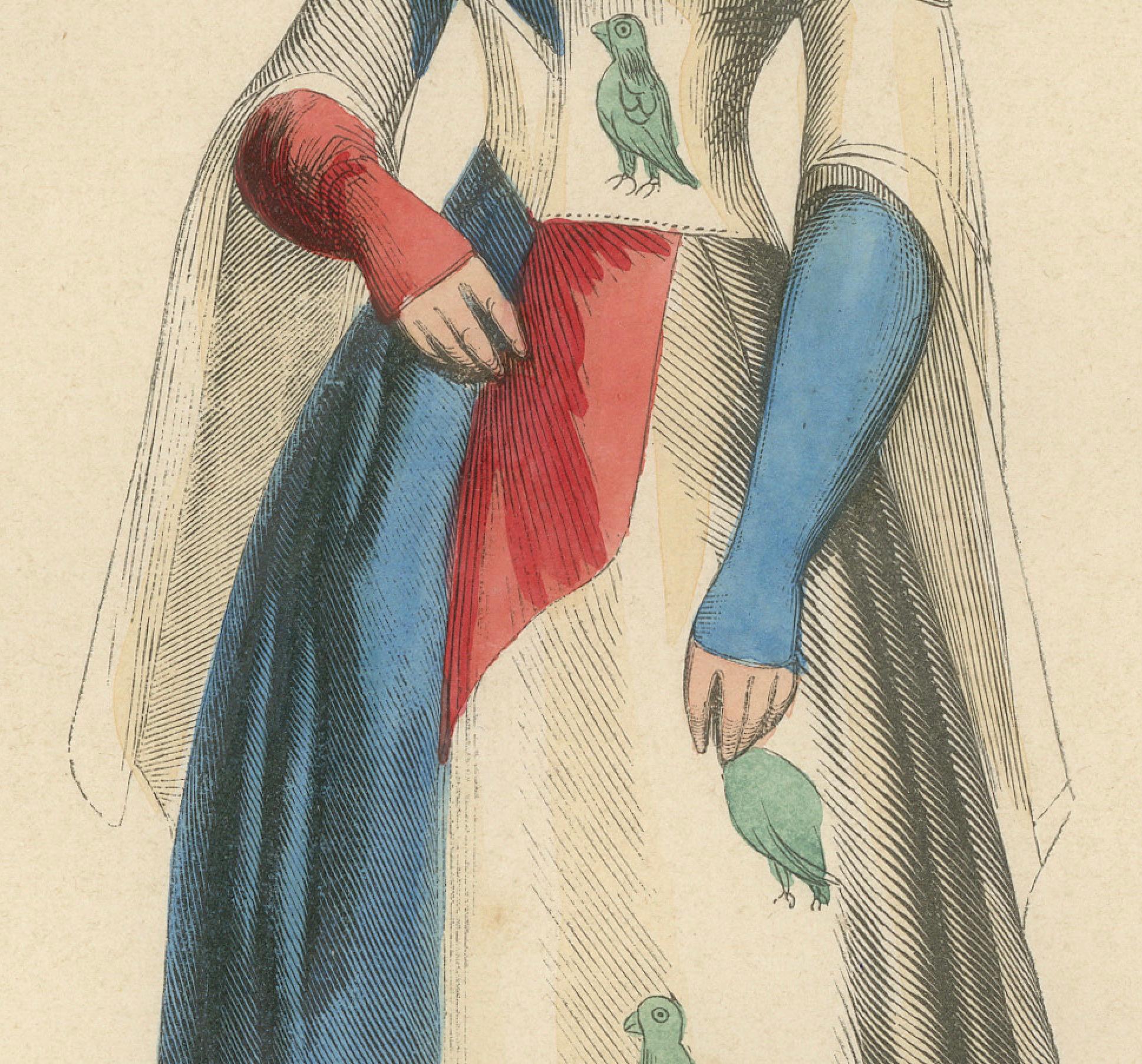 Refinement couronné : Une dame en attente au dauphin d'Auvergne, 1847 Bon état - En vente à Langweer, NL