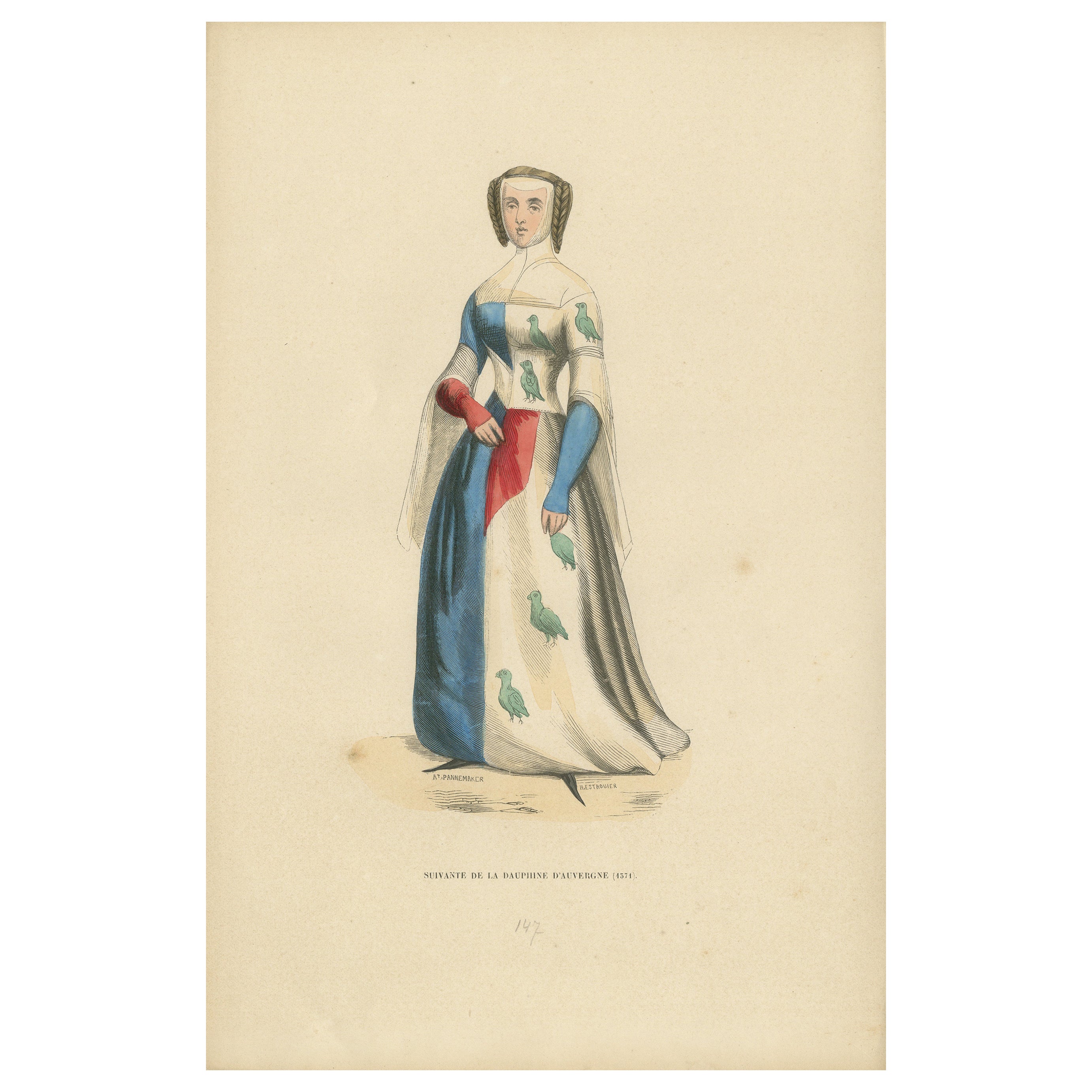 Refinement couronné : Une dame en attente au dauphin d'Auvergne, 1847