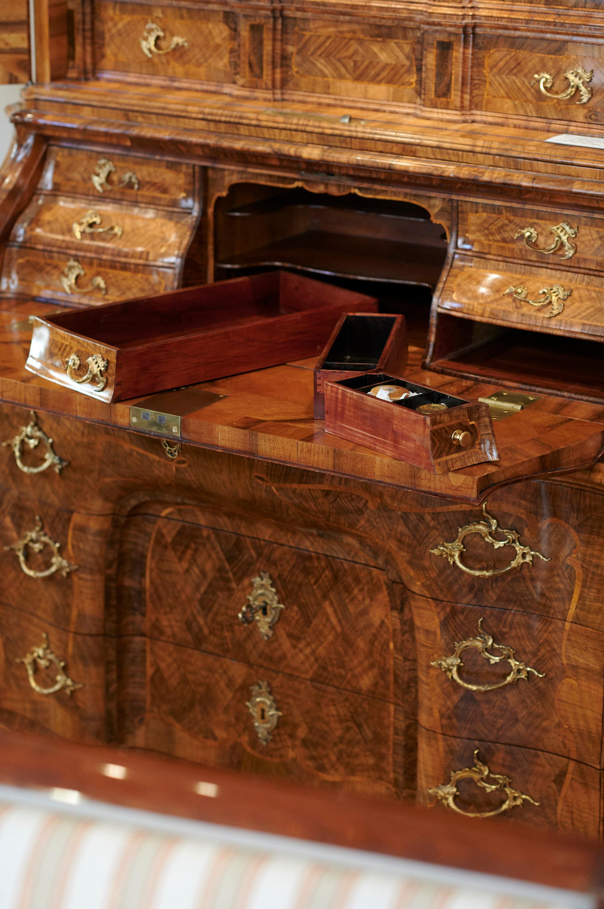 Baroque Courtly Writing Cabinet, Michael Kimmel, 18th Century, Germany For Sale