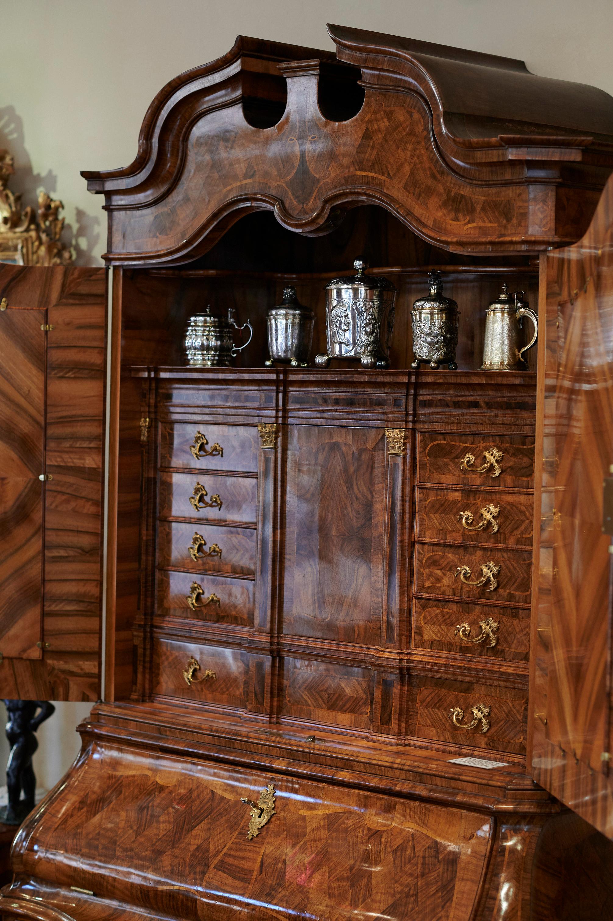 Courtly Writing Cabinet, Michael Kimmel, 18th Century, Germany In Good Condition For Sale In Bamberg, DE