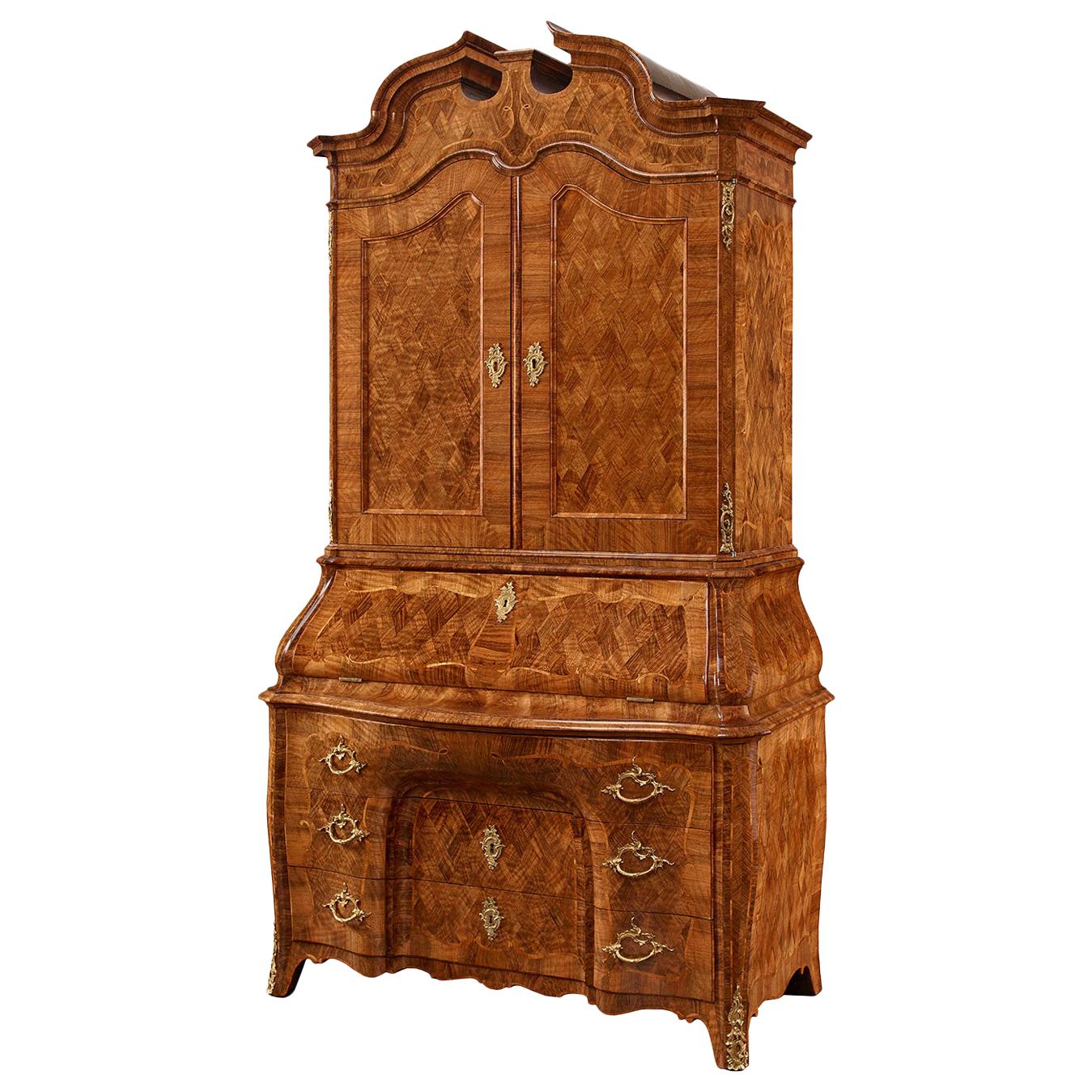 Armoire à écrire avec couronne, Michael Kimmel, 18e siècle, Allemagne en vente
