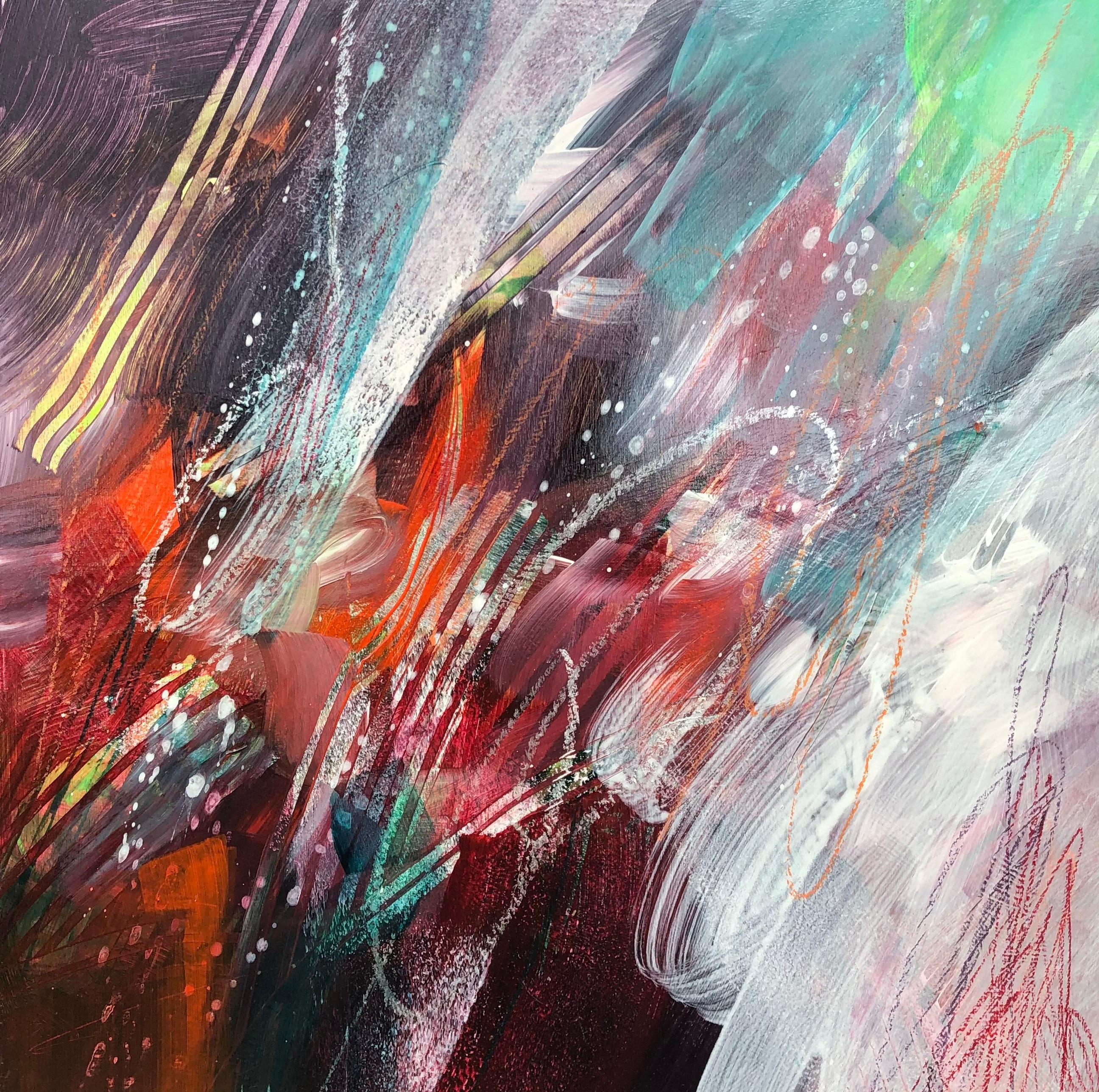 <p>Artist Comments<br />The second piece in artist Courtney Jacobs's five-piece series titled Flazoops. This series of dynamic abstracts utilizes a gestural and vibrant approach. Incorporating energetic motion through different ways of paint