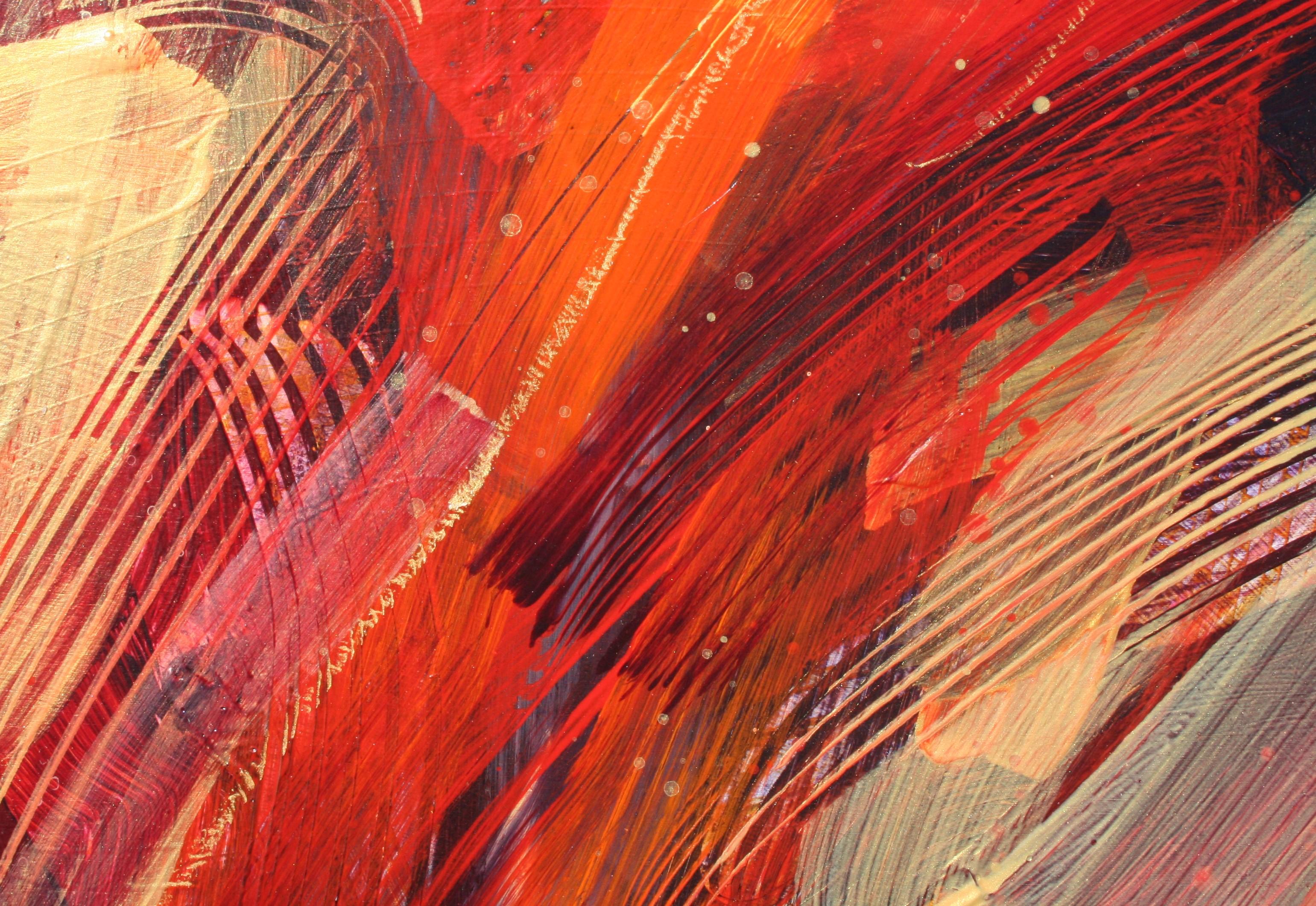 Huzzaadle, Pittura astratta - Abstract Painting Arancia di Courtney Jacobs