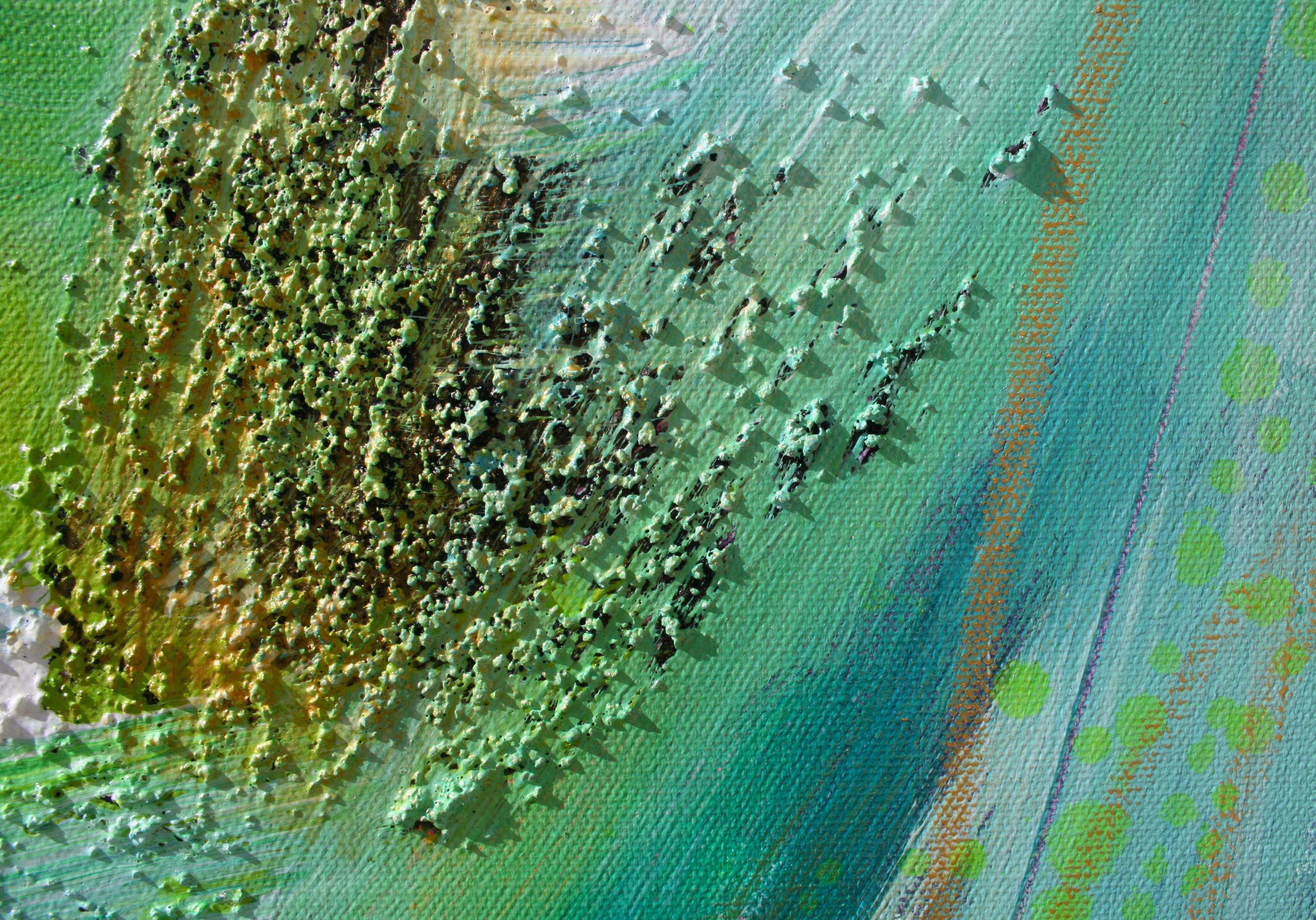 Spralaydoo, peinture abstraite - Bleu Abstract Painting par Courtney Jacobs