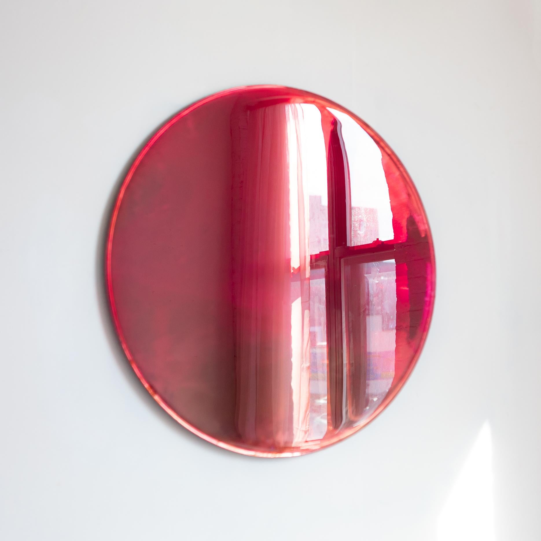 Granada by Courtney Kinnare, Red Mirrored Glass Contemporary Wall Art For Sale 1