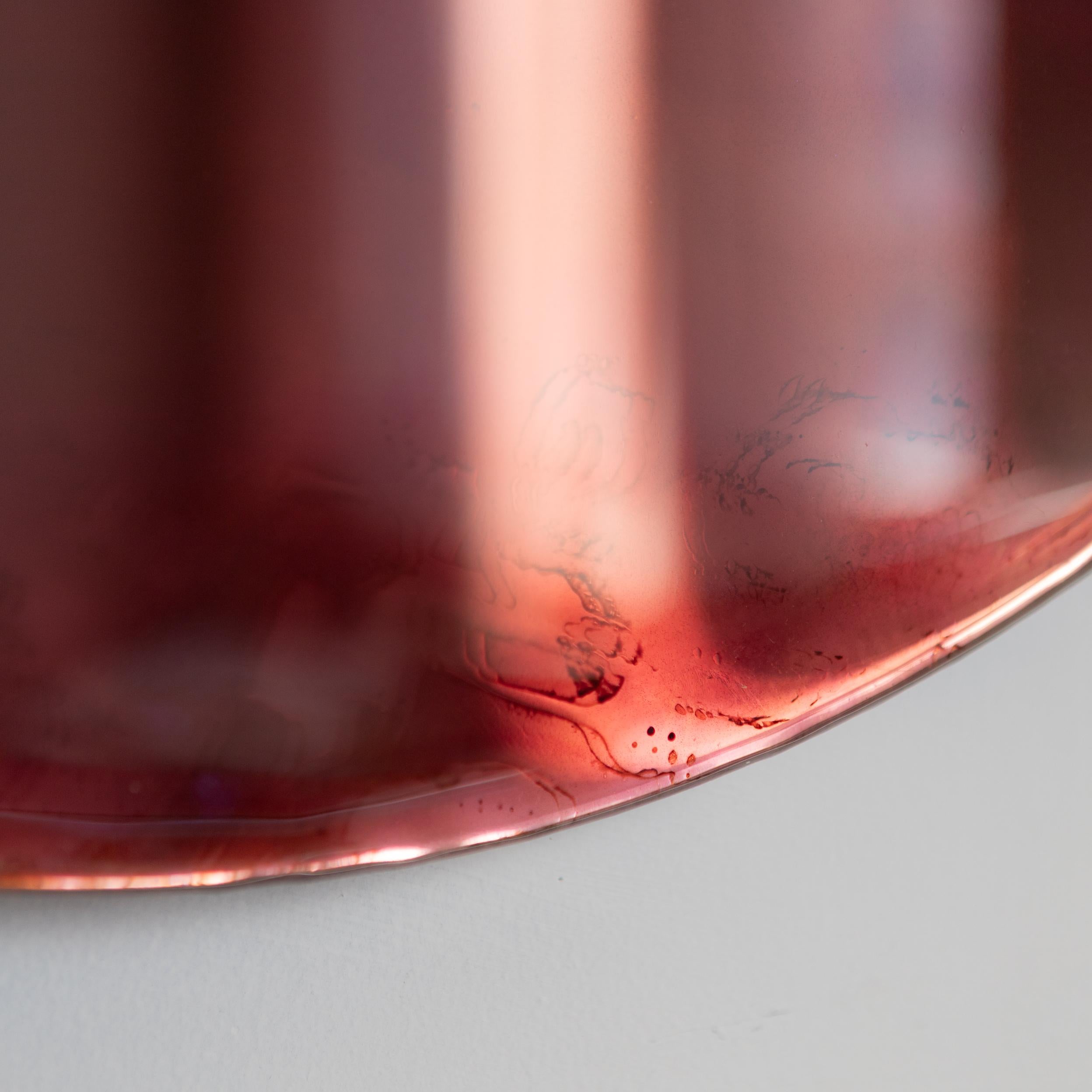 Granada by Courtney Kinnare, Red Mirrored Glass Contemporary Wall Art For Sale 3