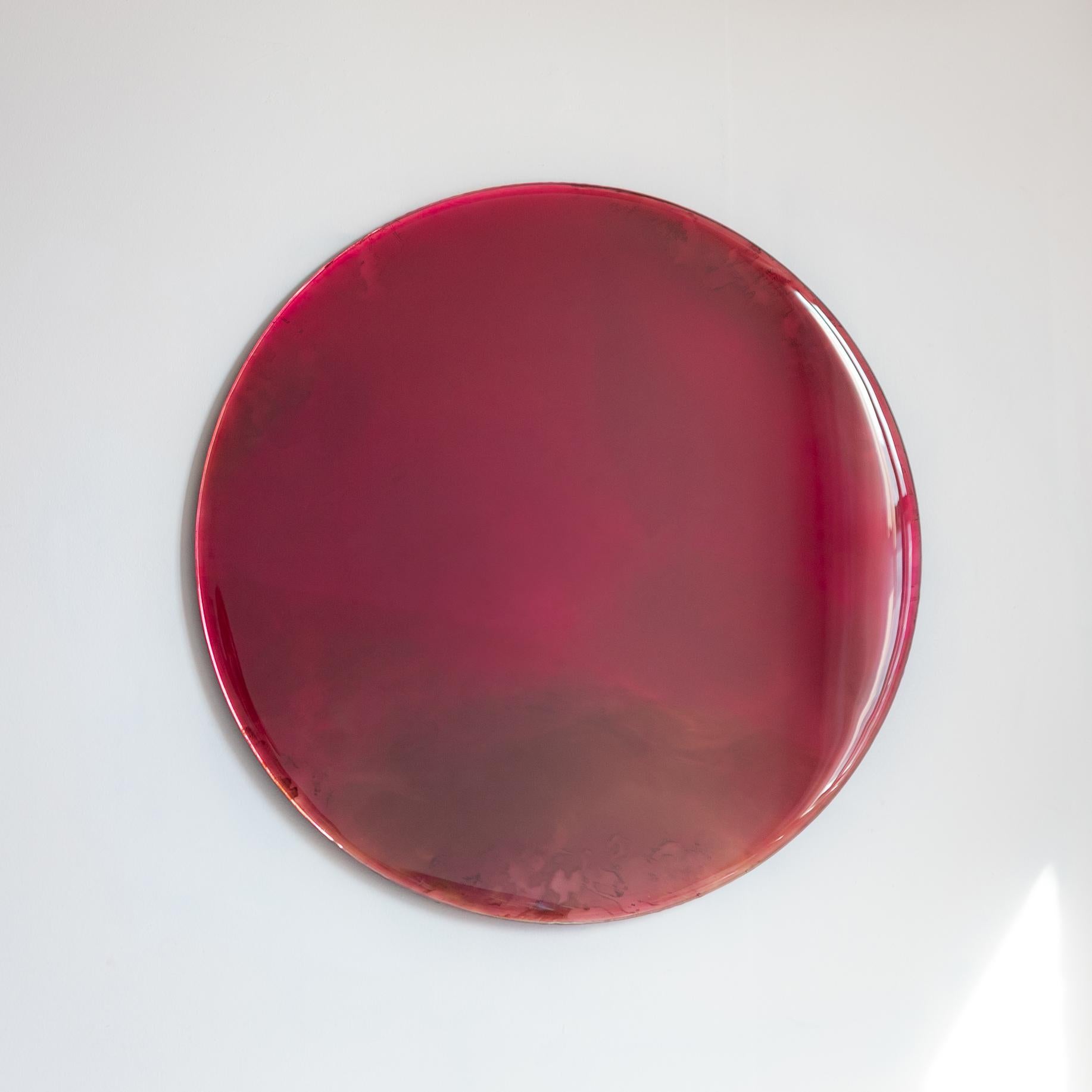 Granada by Courtney Kinnare, Red Mirrored Glass Contemporary Wall Art
