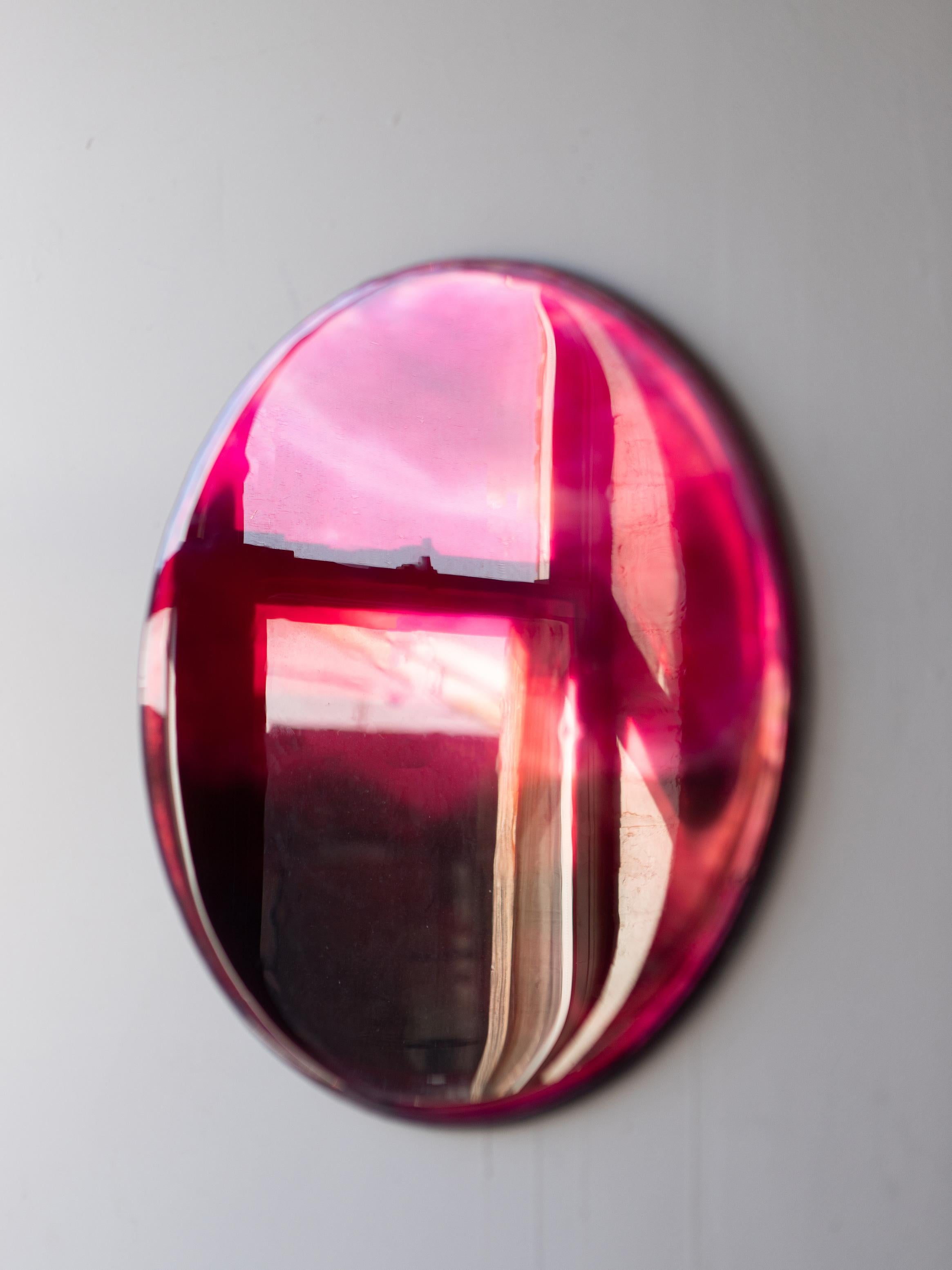Magma Wall Decoration by Courtney Kinnare, Pink Multicolored Mirror For Sale 4