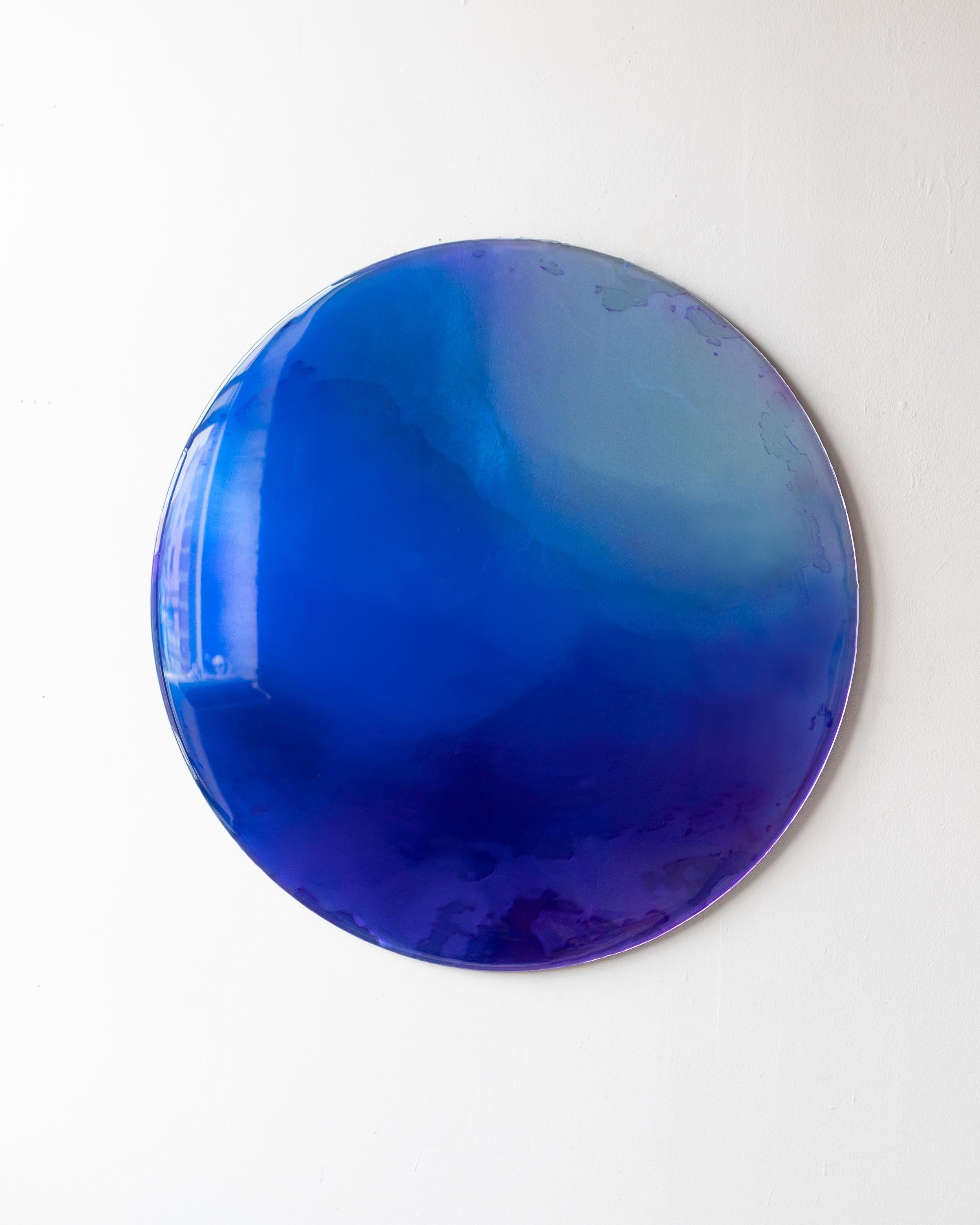 Paradigm Wall Decoration by Courtney Kinnare, Blue Ultramarine Mirror For Sale 2