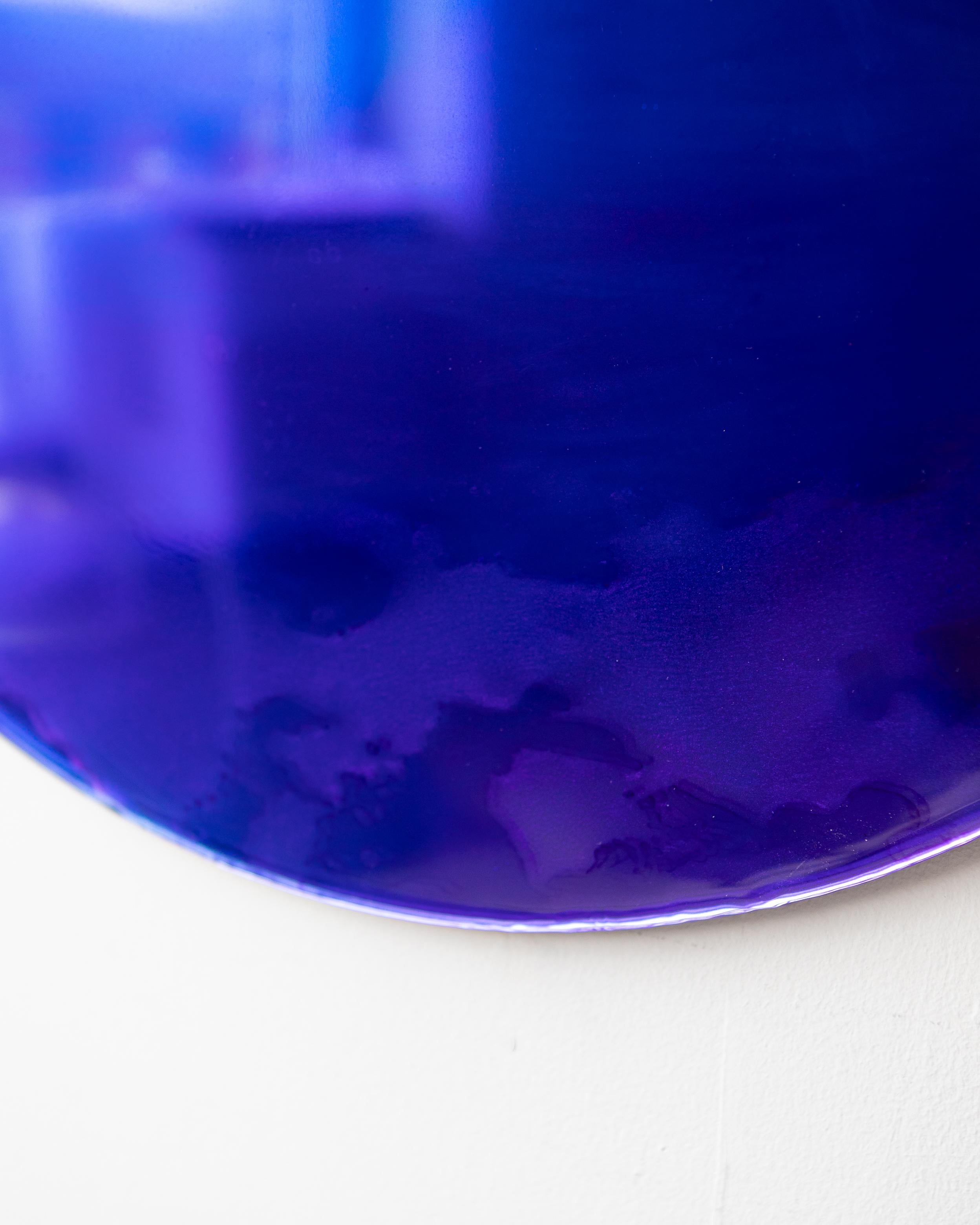 Paradigm Wall Decoration by Courtney Kinnare, Blue Ultramarine Mirror For Sale 3