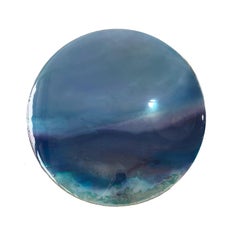 Tide by Courtney Kinnare, Blue Mirrored Glass Contemporary Wall Art