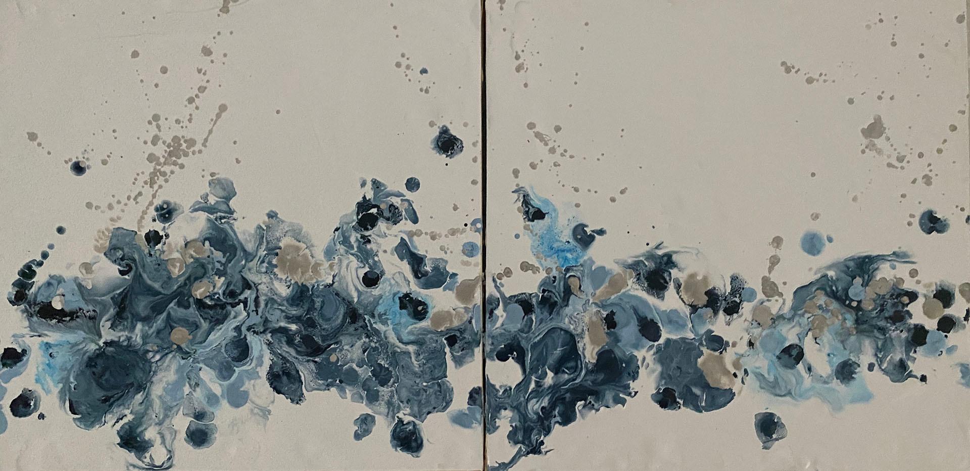 Sea Spraying (diptych) - Mixed Media Art by Courtney Muller