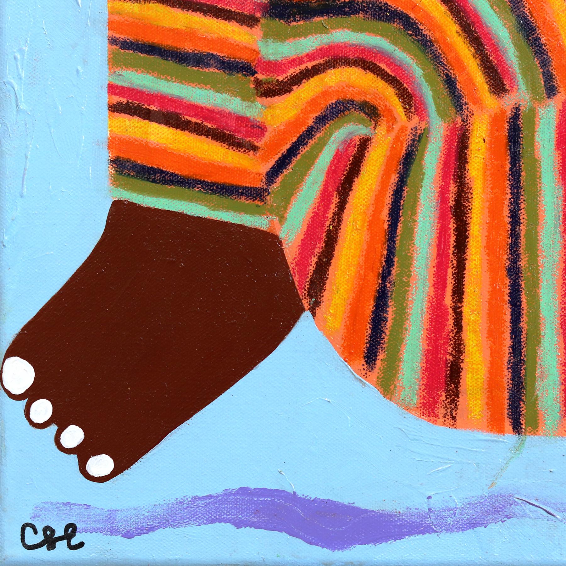 Colorful Chaos - Cheerful Figurative Painting For Sale 2