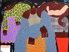 Coronada de color - Pintura figurativa femenina abstracta, caprichosa y vibrante