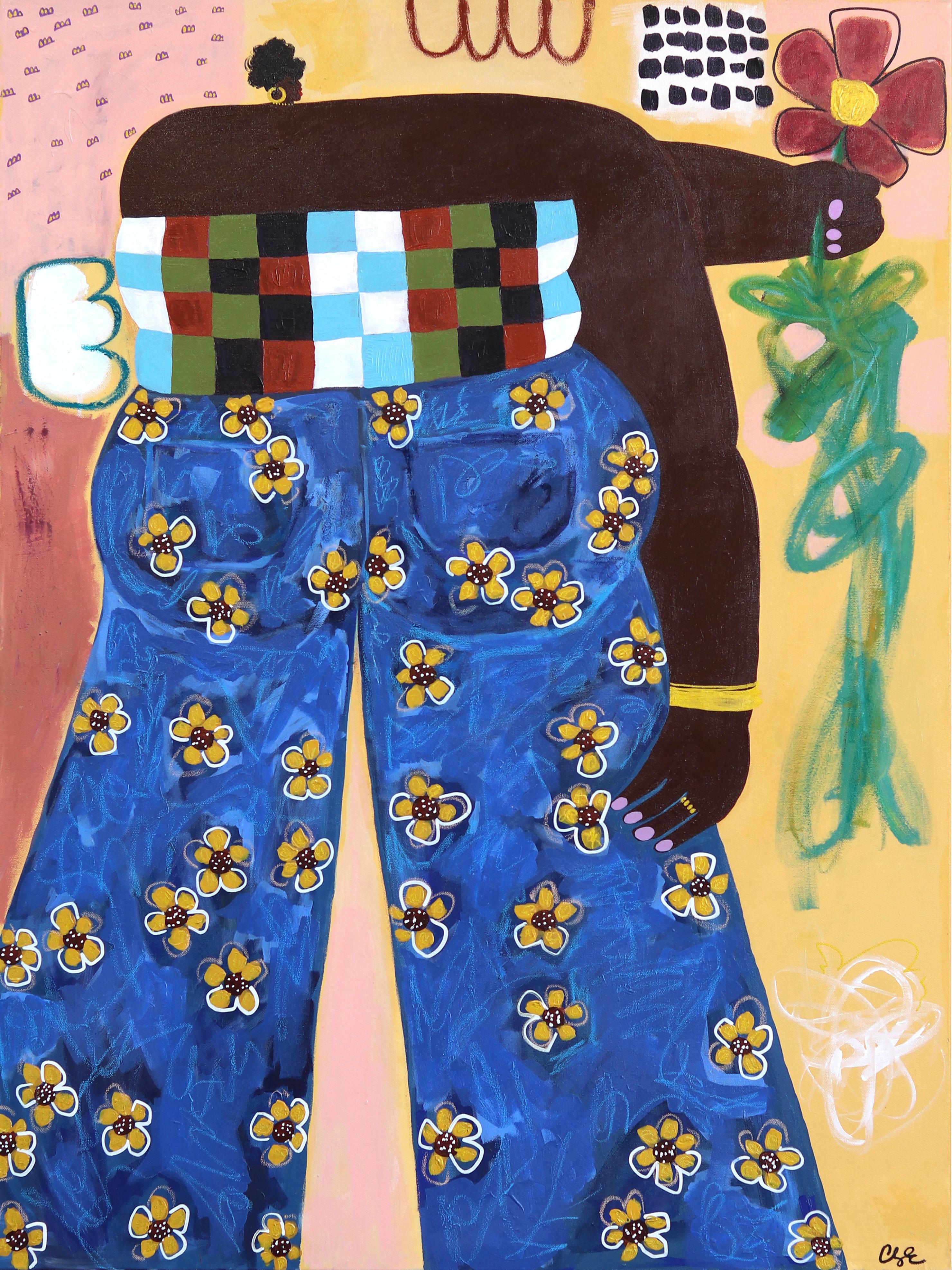 Figurative Painting de Courtney Simone - Desarraigo - Alegre Pintura Figurativa Colorista