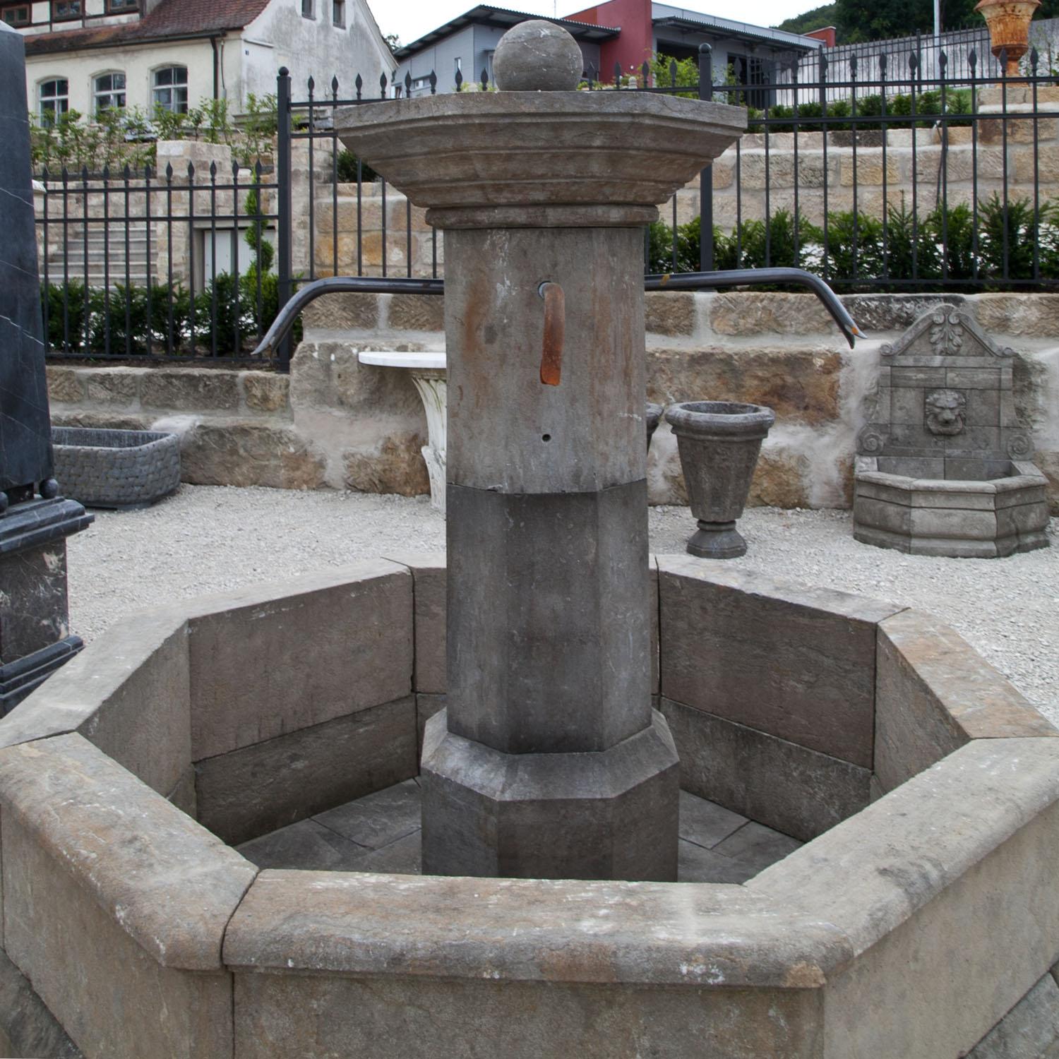 European Courtyard Fountain with Baseplate, 21st Century