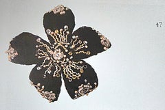 Couture CocoChanel 1930s LinaBaretti BlackCamellias PaveCrystals YellowGold Set