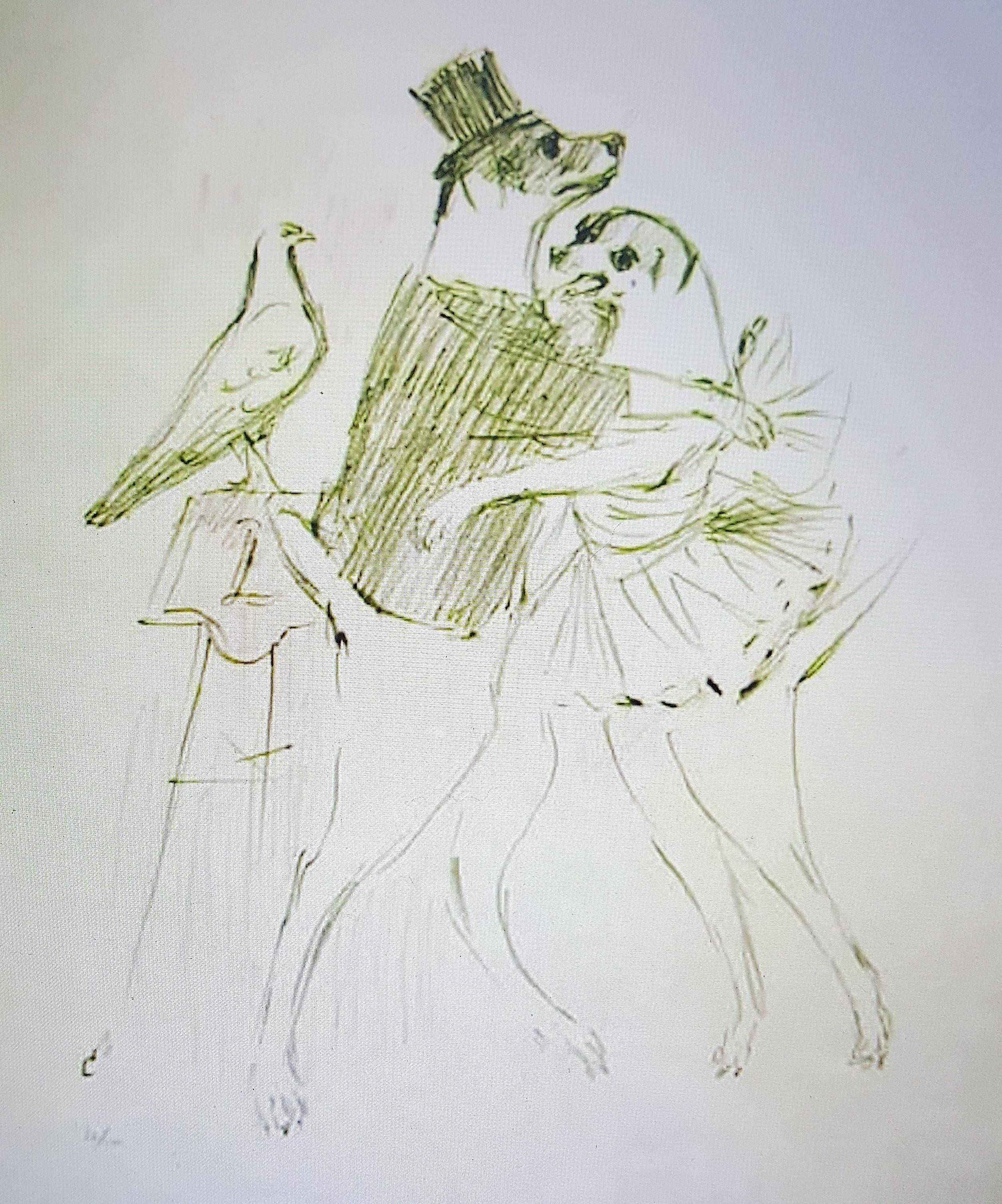 Couture 1937-40 ElsaSchiaparelli MarcelVertes Arlecchino Anatra smaltataSpilla in ceramica in vendita 7