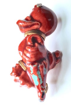 Couture 1937-40 ElsaSchiaparelli MarcelVertes HarlequinDuck GlazedCeramic Brooch