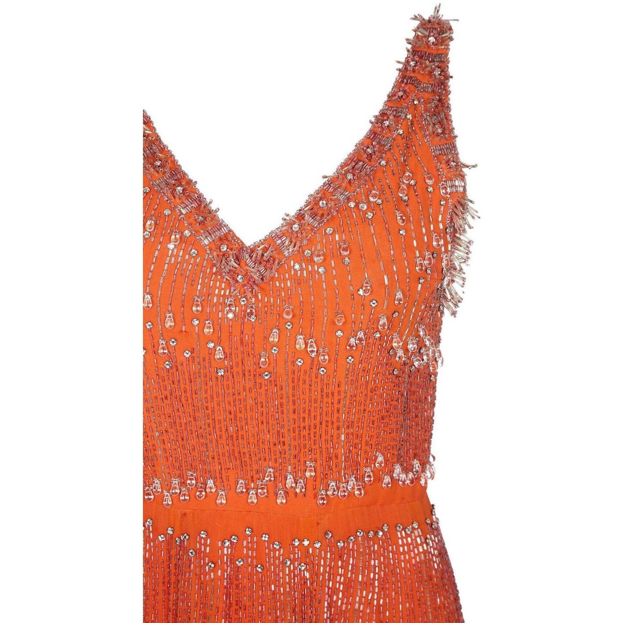 burnt orange chiffon dress