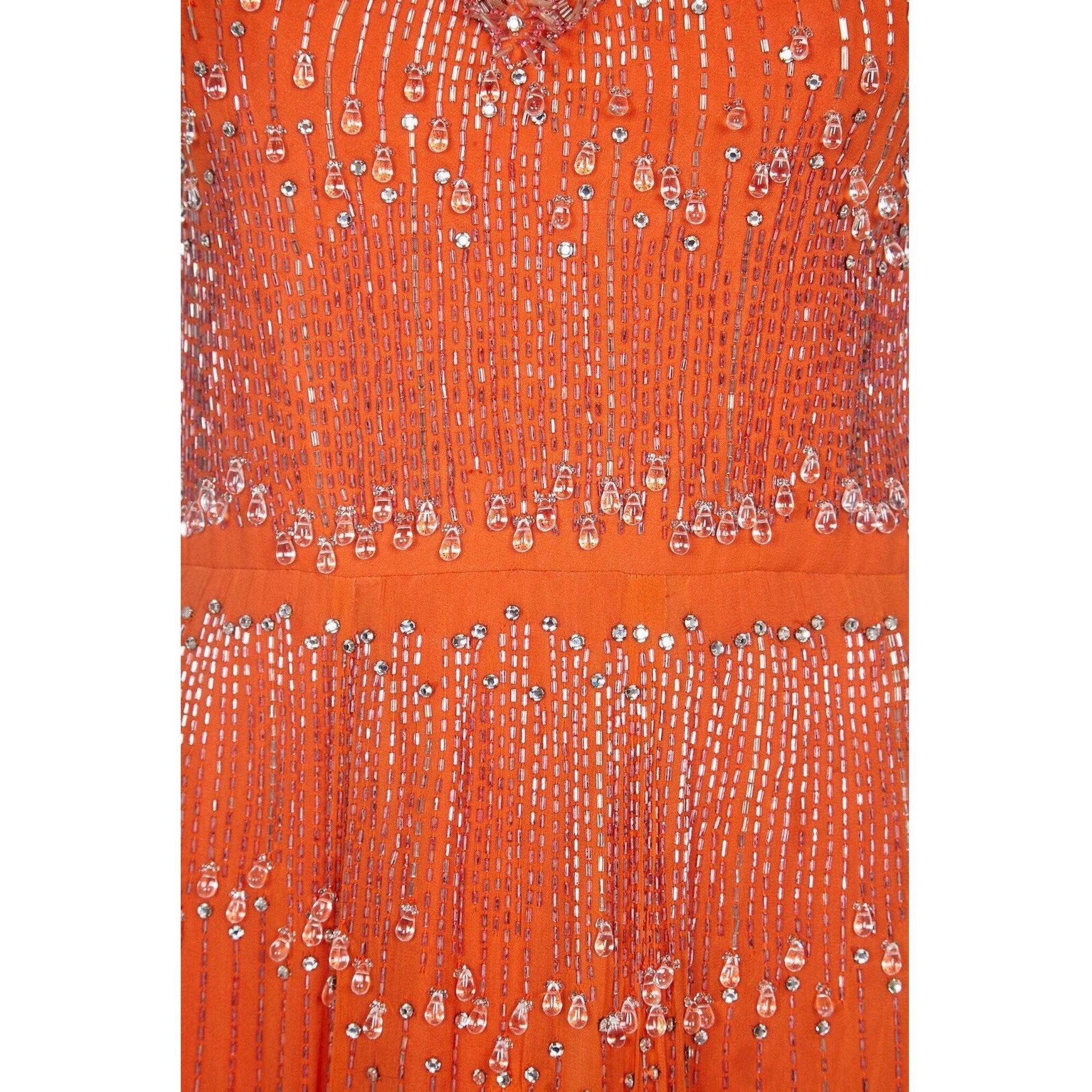 burnt orange silk dress
