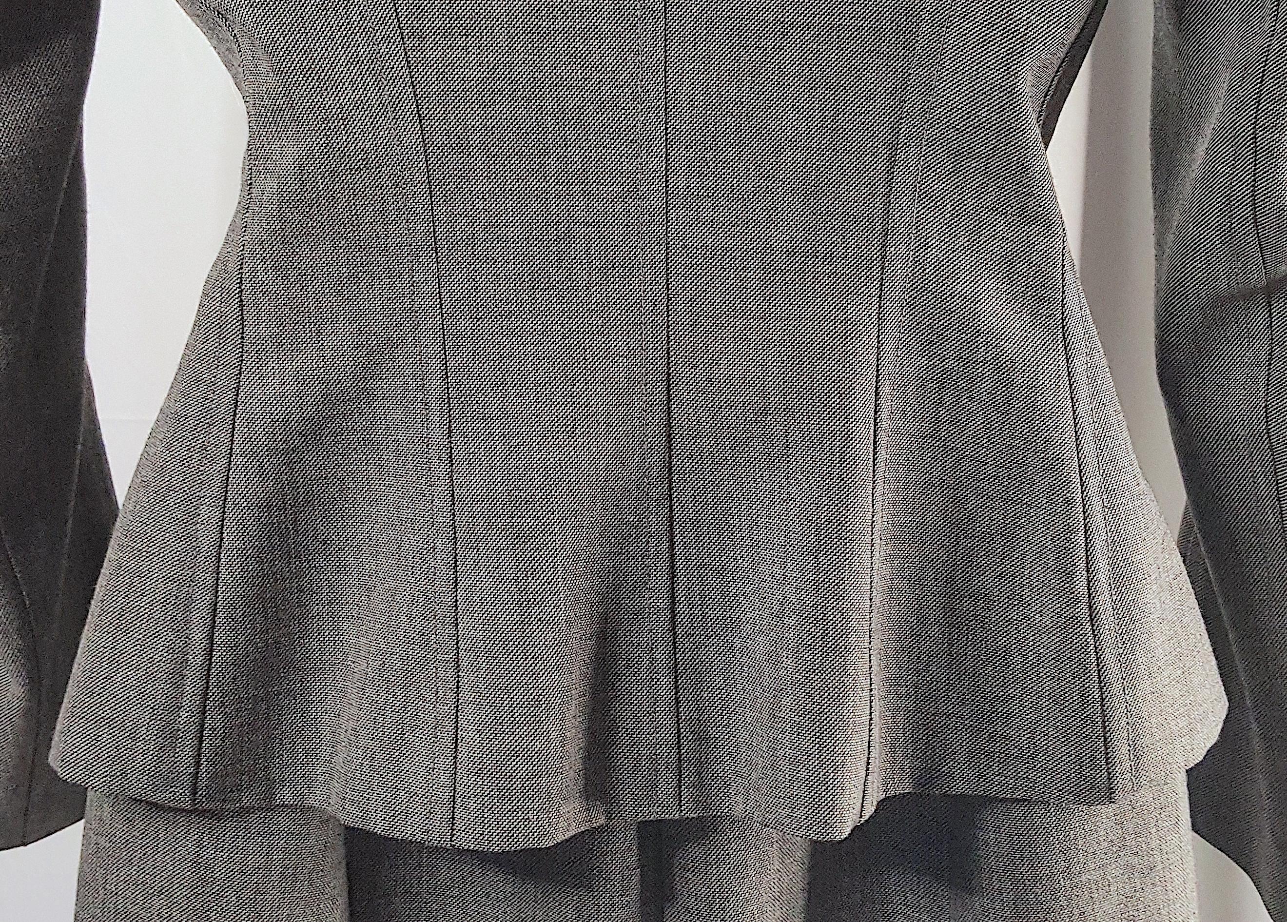Couture 1990s MartinGrant ParisianAtelier Hourglass DrapedWaist SlitSkirt Suit For Sale 4