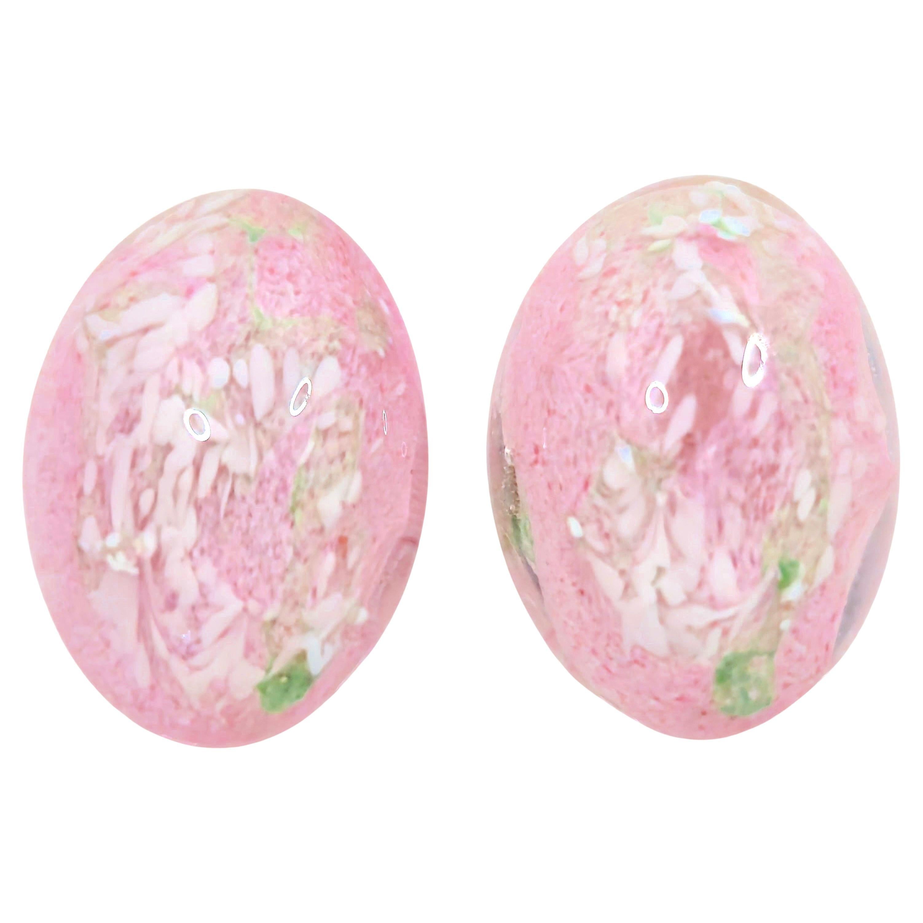 Couture Antique Chanel Late1920s France Rousselet Lampwork Glass Floral Earrings For Sale 5